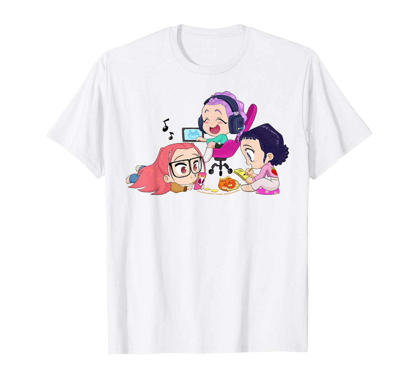 Kpop Demon Hunters Halloween Chibi Huntrix Chillin' at Home T-Shirt