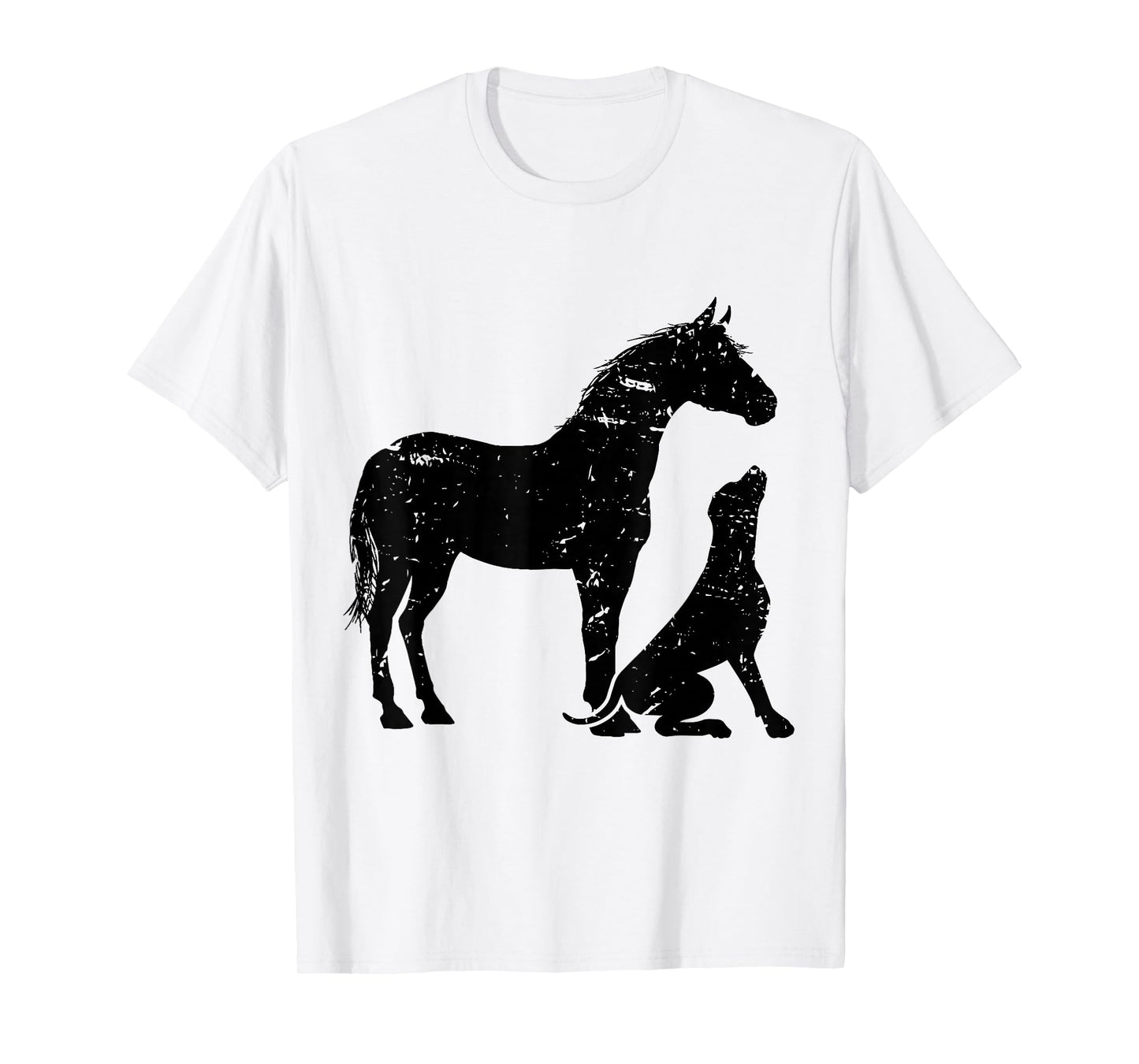 Horse And Dog Silhouette Love Harmony T-Shirt