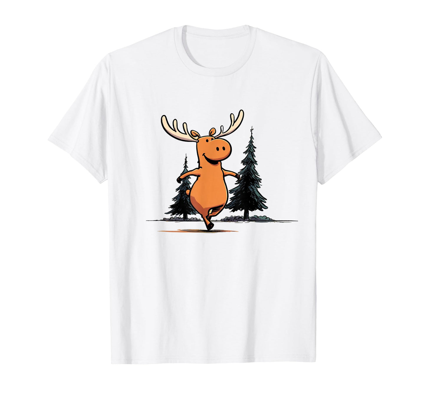 Country Moose 2D Cartoon Character T-Shirt