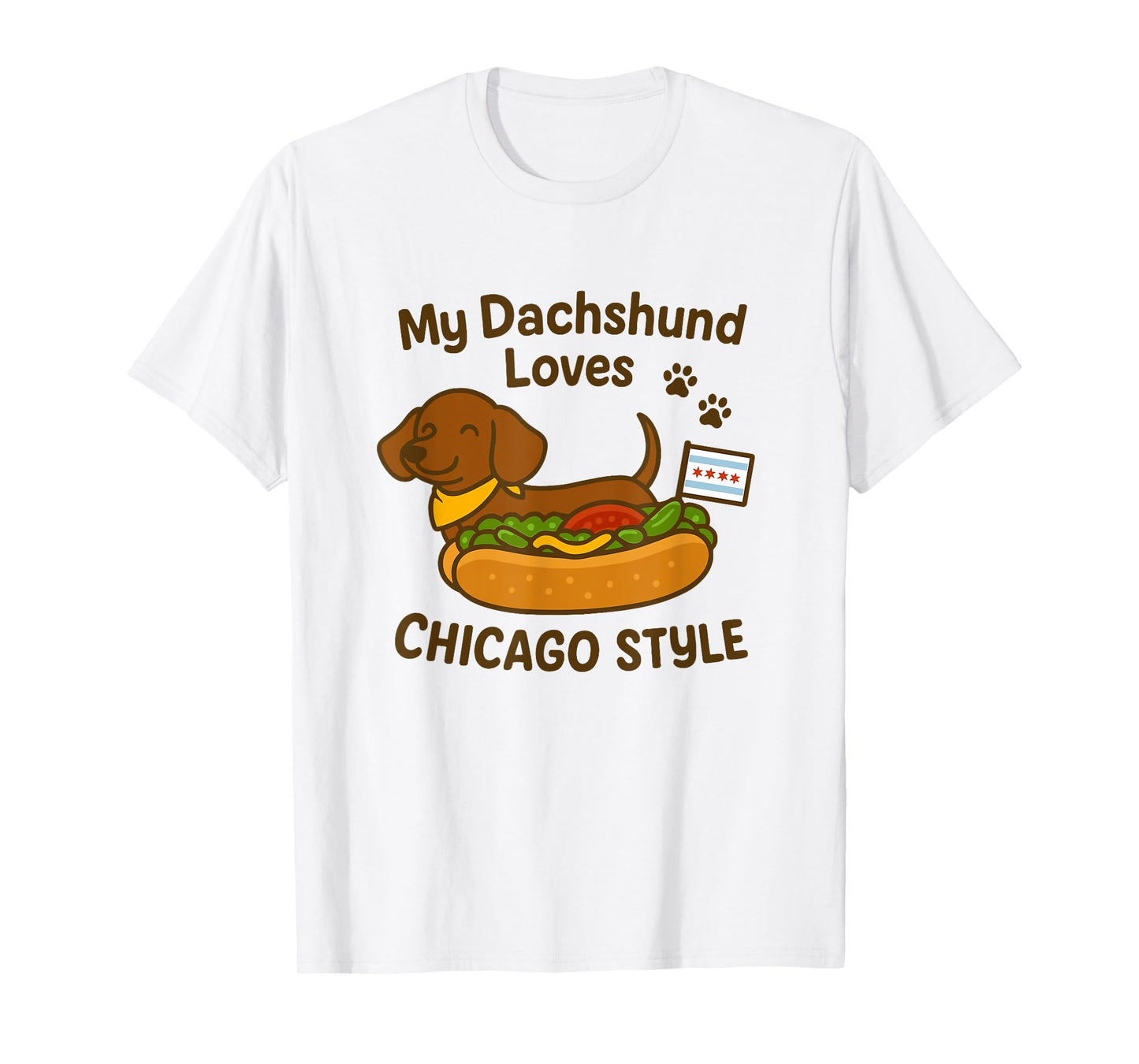 Funny Dachshund Chicago Style Hot Dog T-Shirt