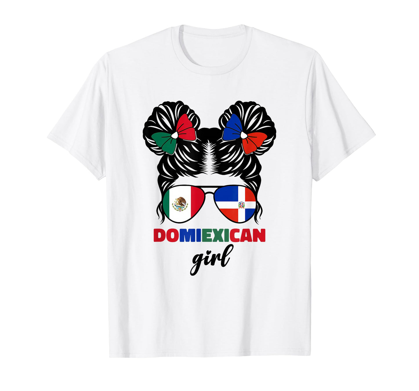 Half Mexican And Dominican Mexico Dominicana Flag Girl Kids T-Shirt