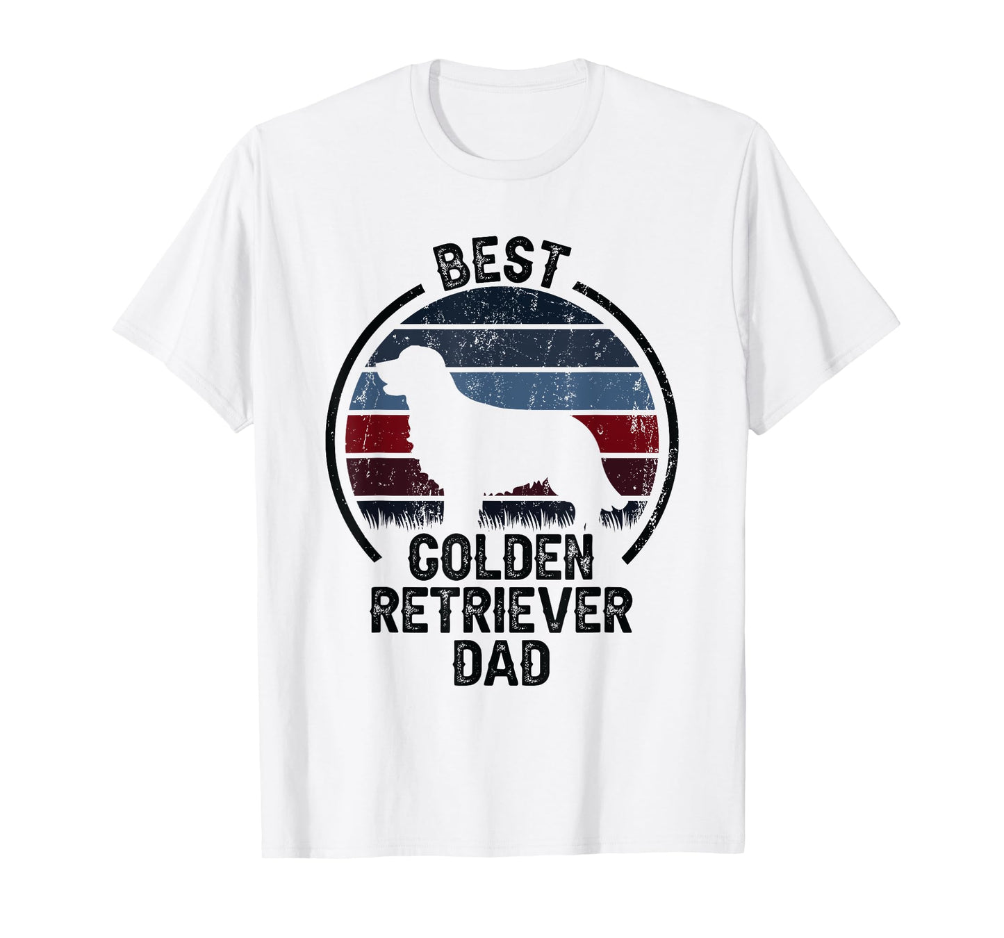 Best Dog Father Dad - Vintage Golden Retriever T-Shirt