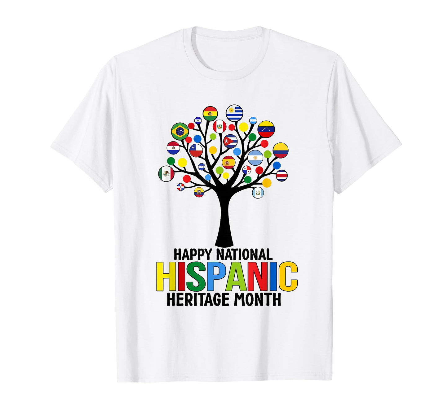 National Hispanic Heritage Month Flag Tree Latino Countries T-Shirt