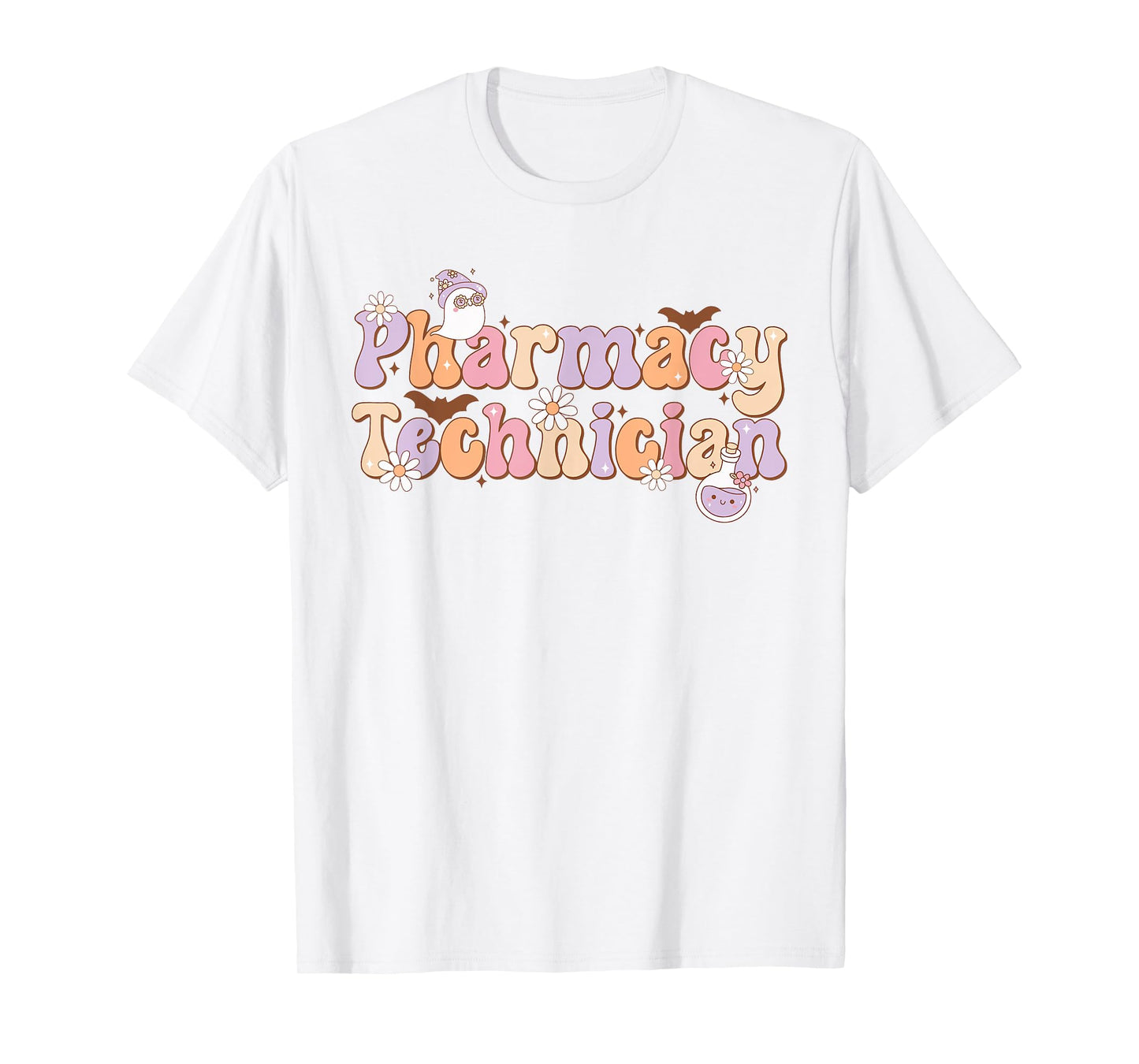 Retro Pharmacy Technician Halloween Spooky Pharmacy Tech T-Shirt