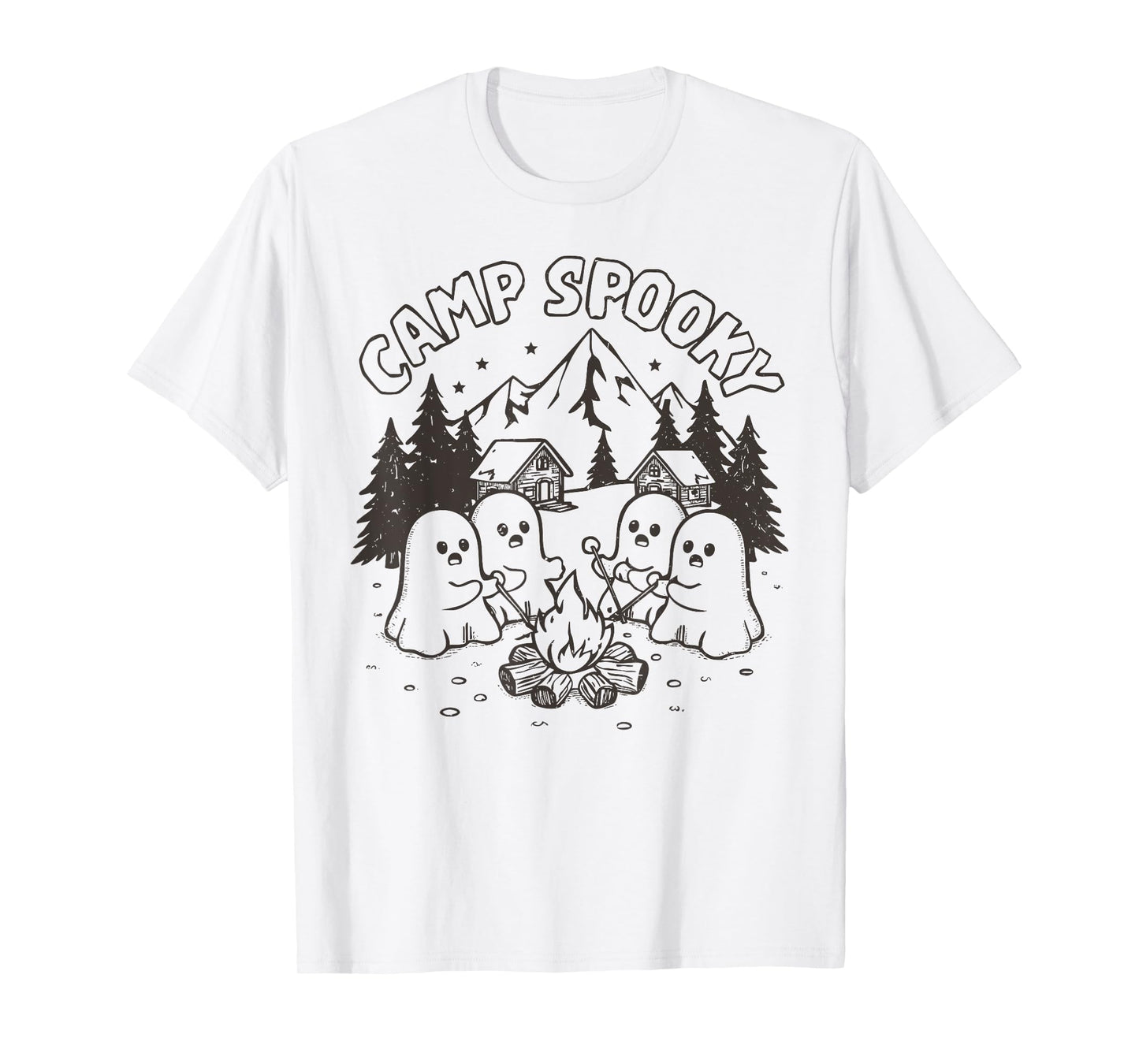 Camp Spooky Summerween Summer Halloween Cute Ghost T-Shirt