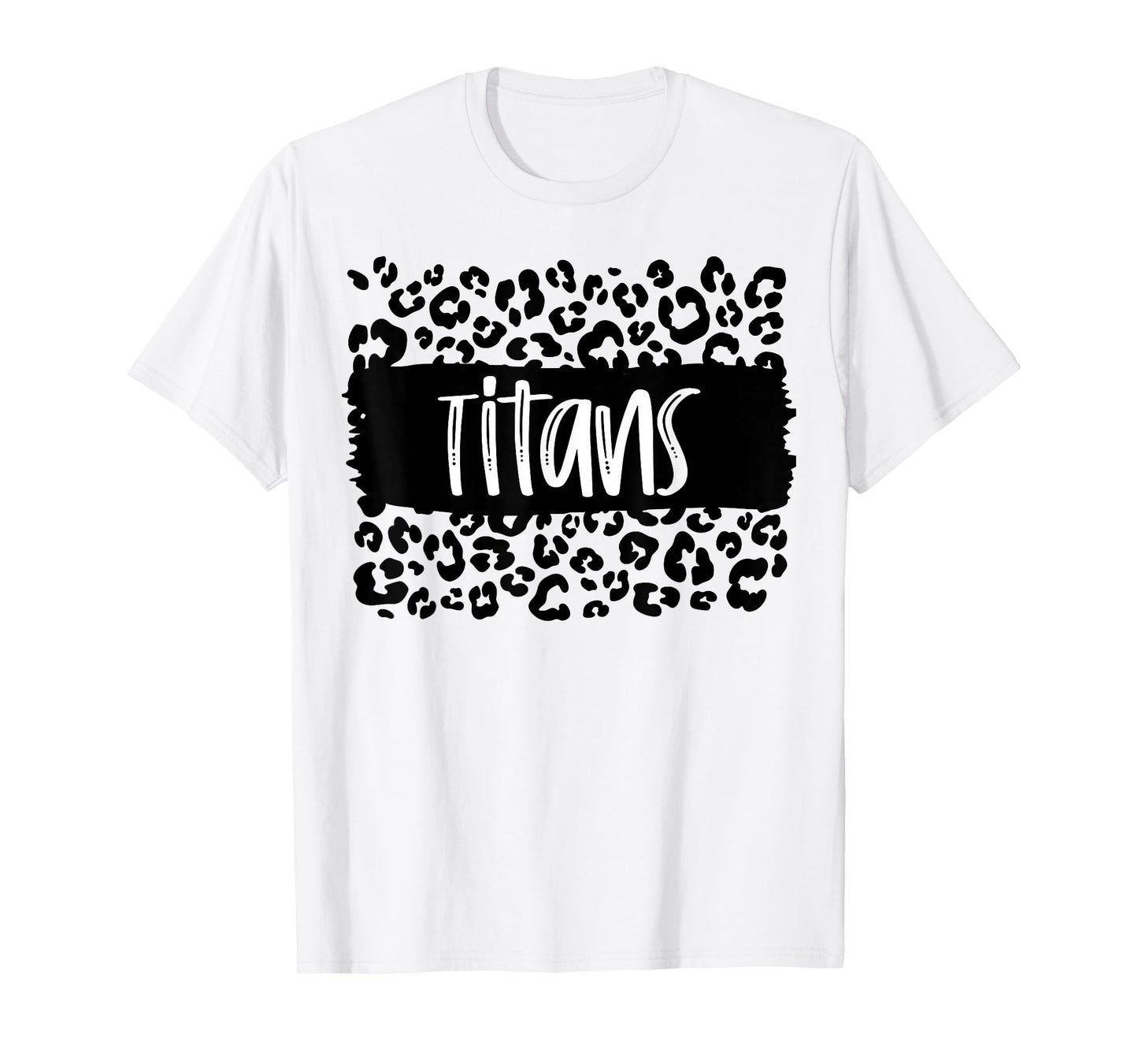 Titans Team Mascot School Spirit Game Night Leopard Print T-Shirt