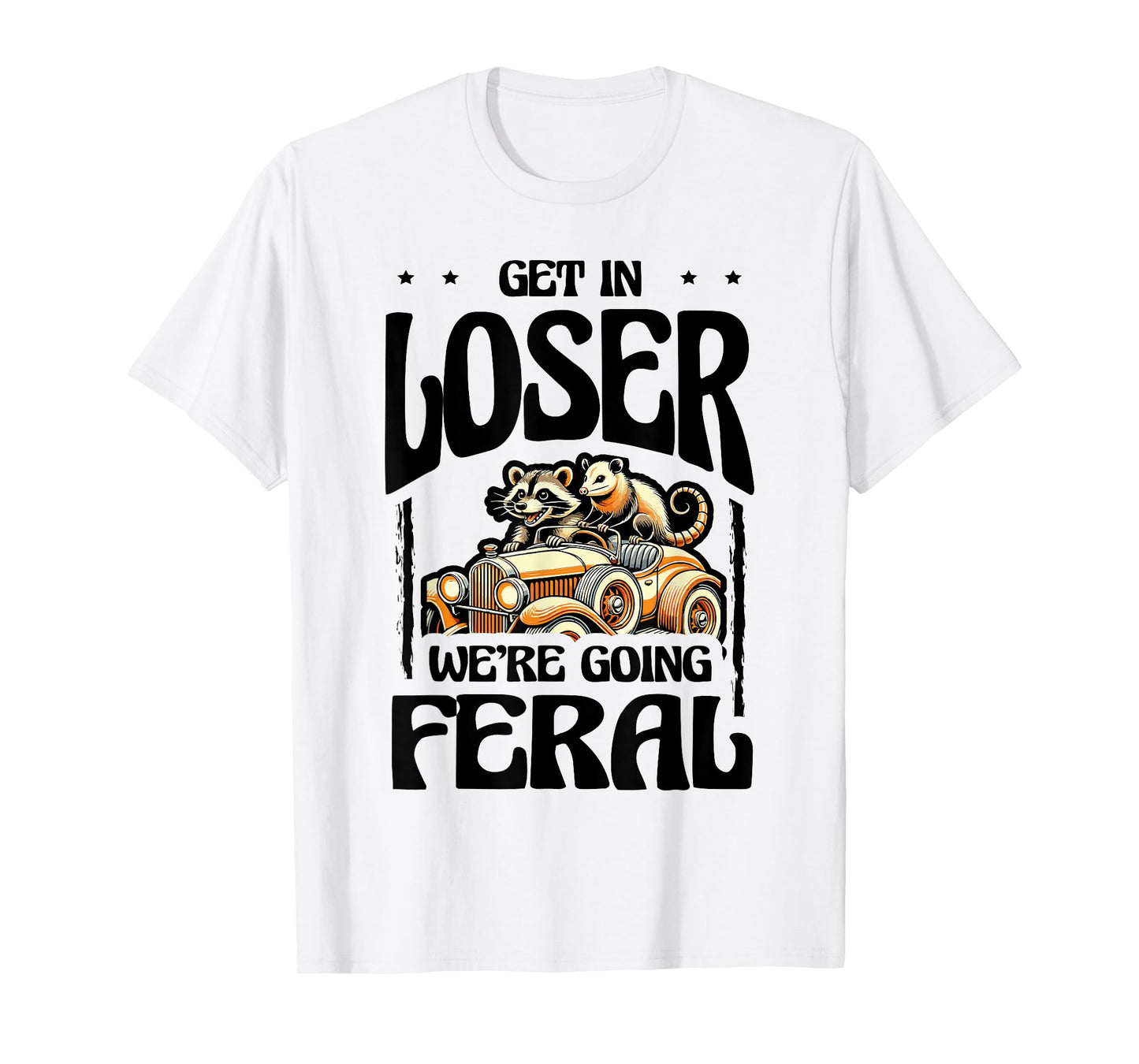 Feral Raccoon Girl Vintage Meme Summer Day Halloween T-Shirt