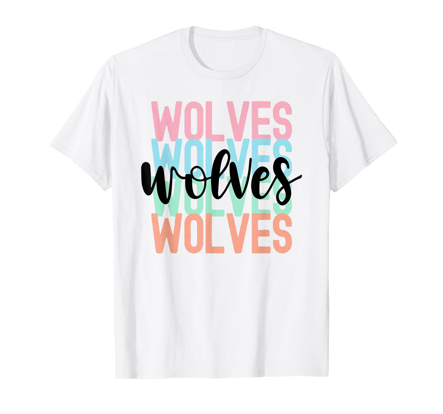 Wolves Team Mascot School Spirit Game Night T-Shirt