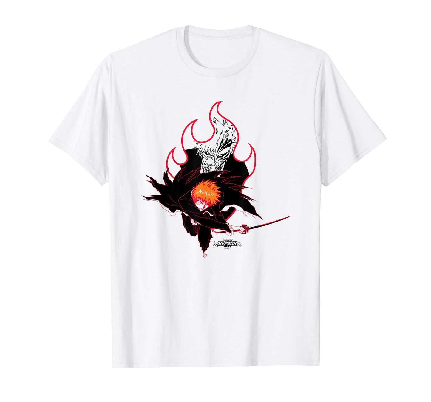 Bleach Ichigo Flame Outline Hallow Transform Anime T-Shirt