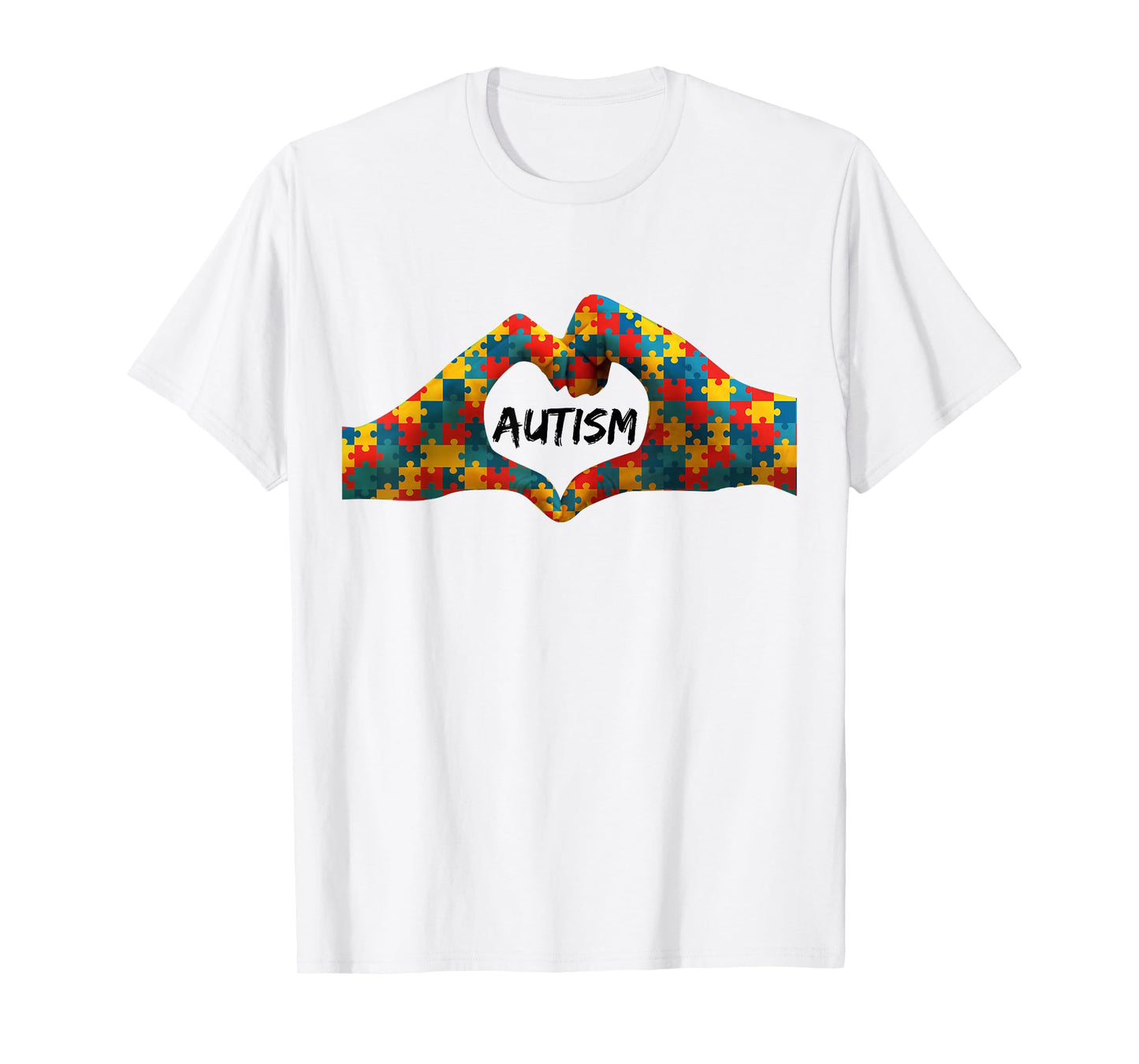 Autism Awareness Hands For Heart Puzzle Pieces T-Shirt