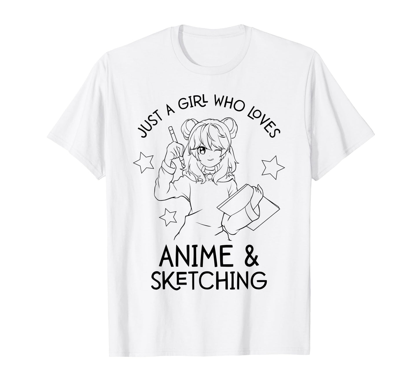 Just A Girl Who Loves Anime and Sketching Drawing Art T-Shirt