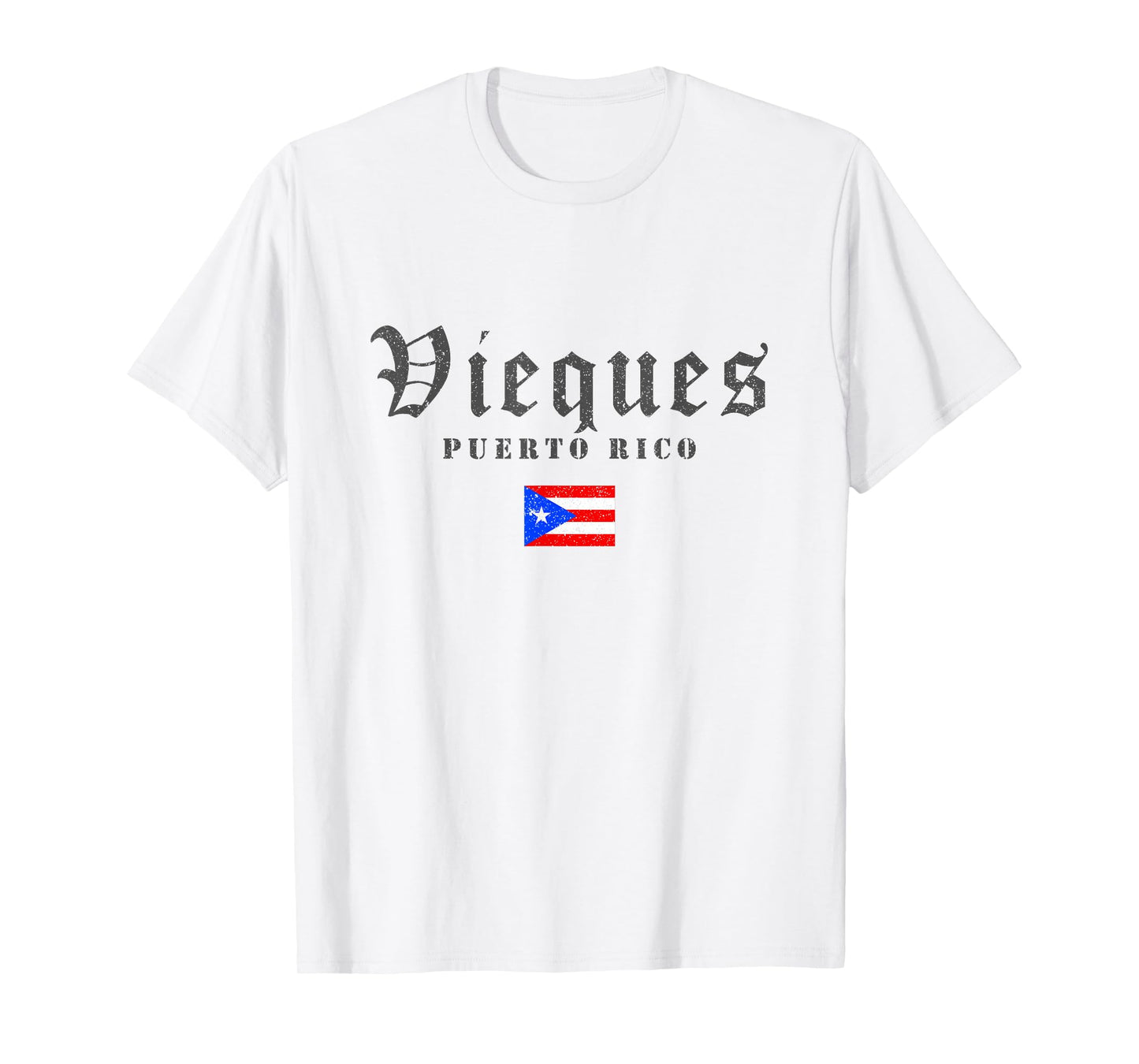 Vintage Vieques Puerto Rico Flag Pride Home Root Travel T-Shirt