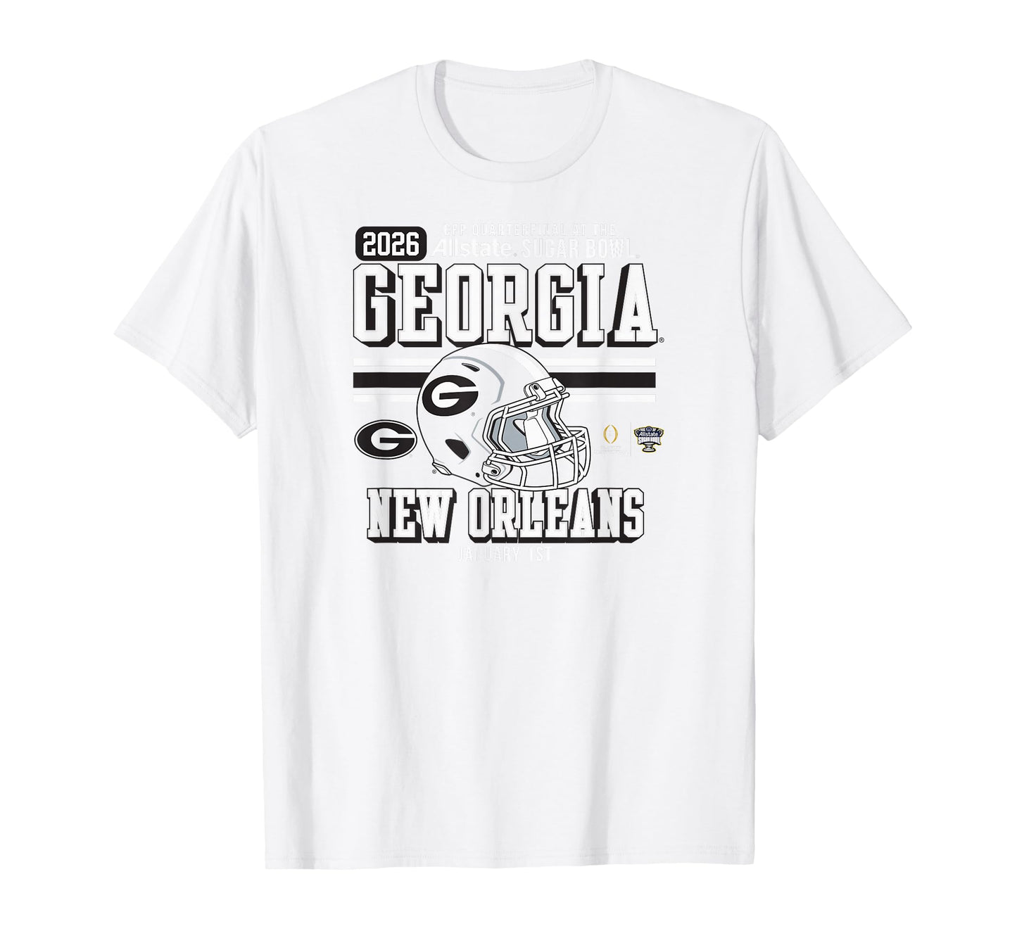 Georgia Bulldogs Sugar Bowl CFP Quarterfinal 2025-2026 Red T-Shirt