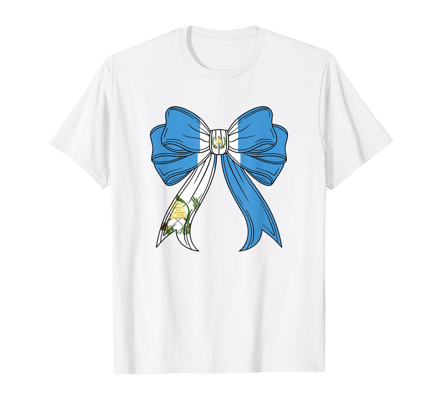 Chapina Guatemalan Women Girls Guatemala Flag Coquette Bow T-Shirt