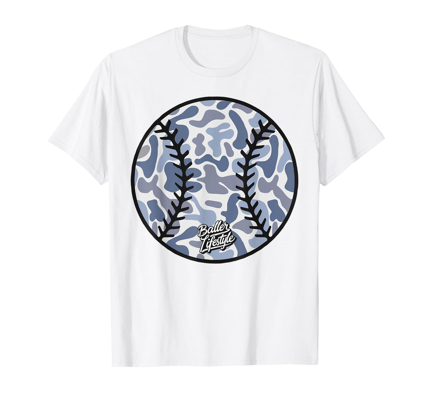 Camo Ball Baseball Lifestyle Men Boy Youth Game Day T-Shirt