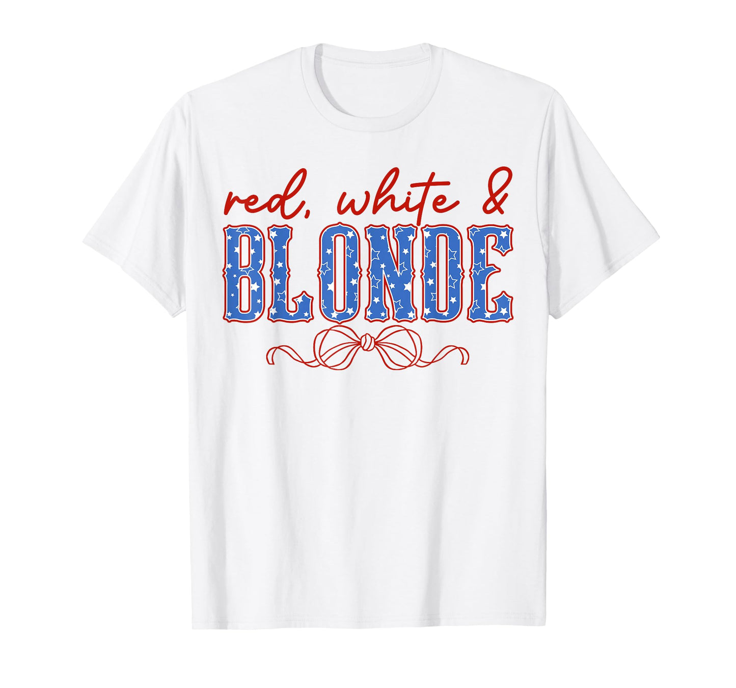 Red White and Blonde Western Country Cowgirl 4th of July T-Shirt