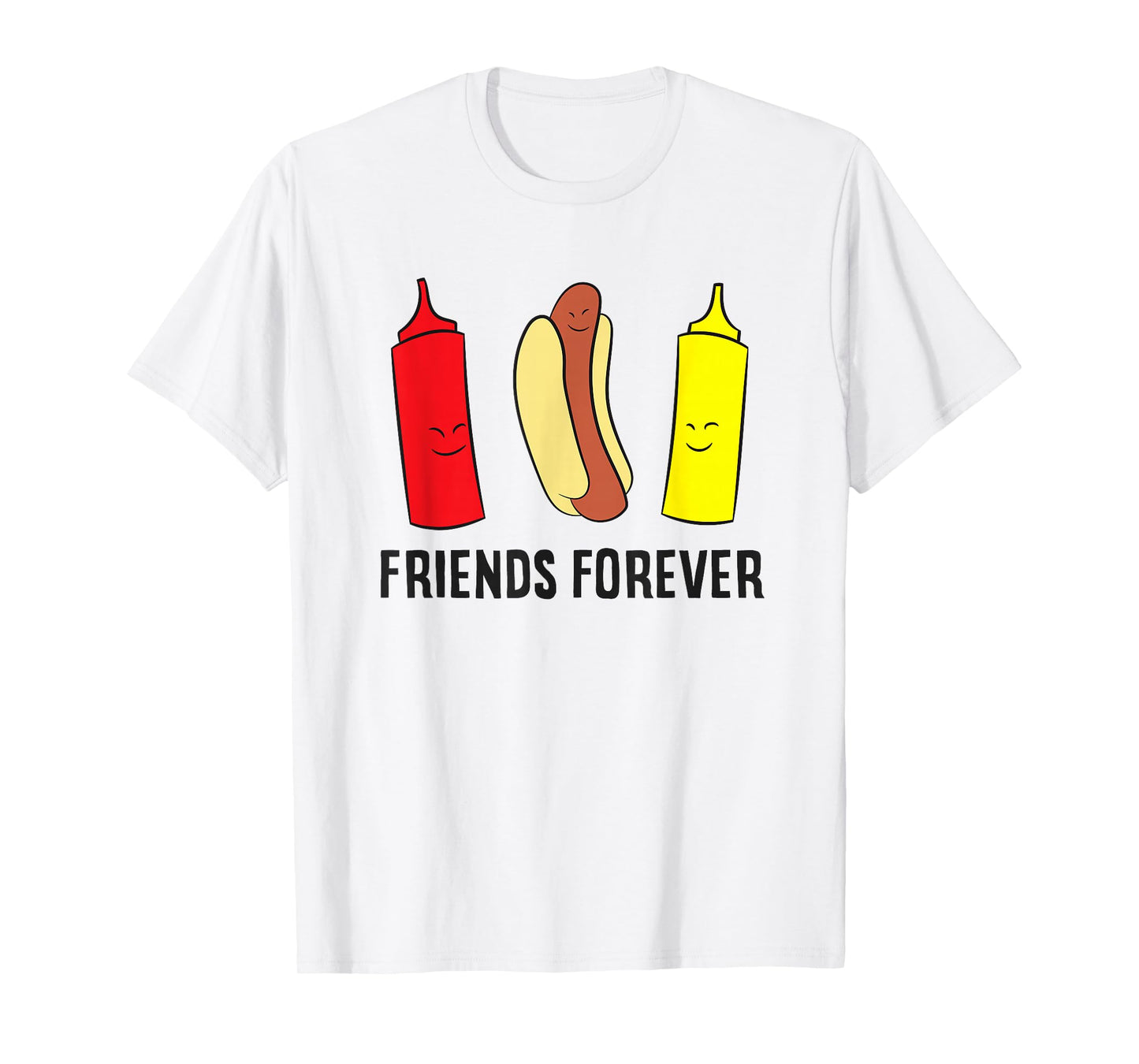 Hotdog Ketchup Mustard Friends Forever Funny Hot Dog T-Shirt