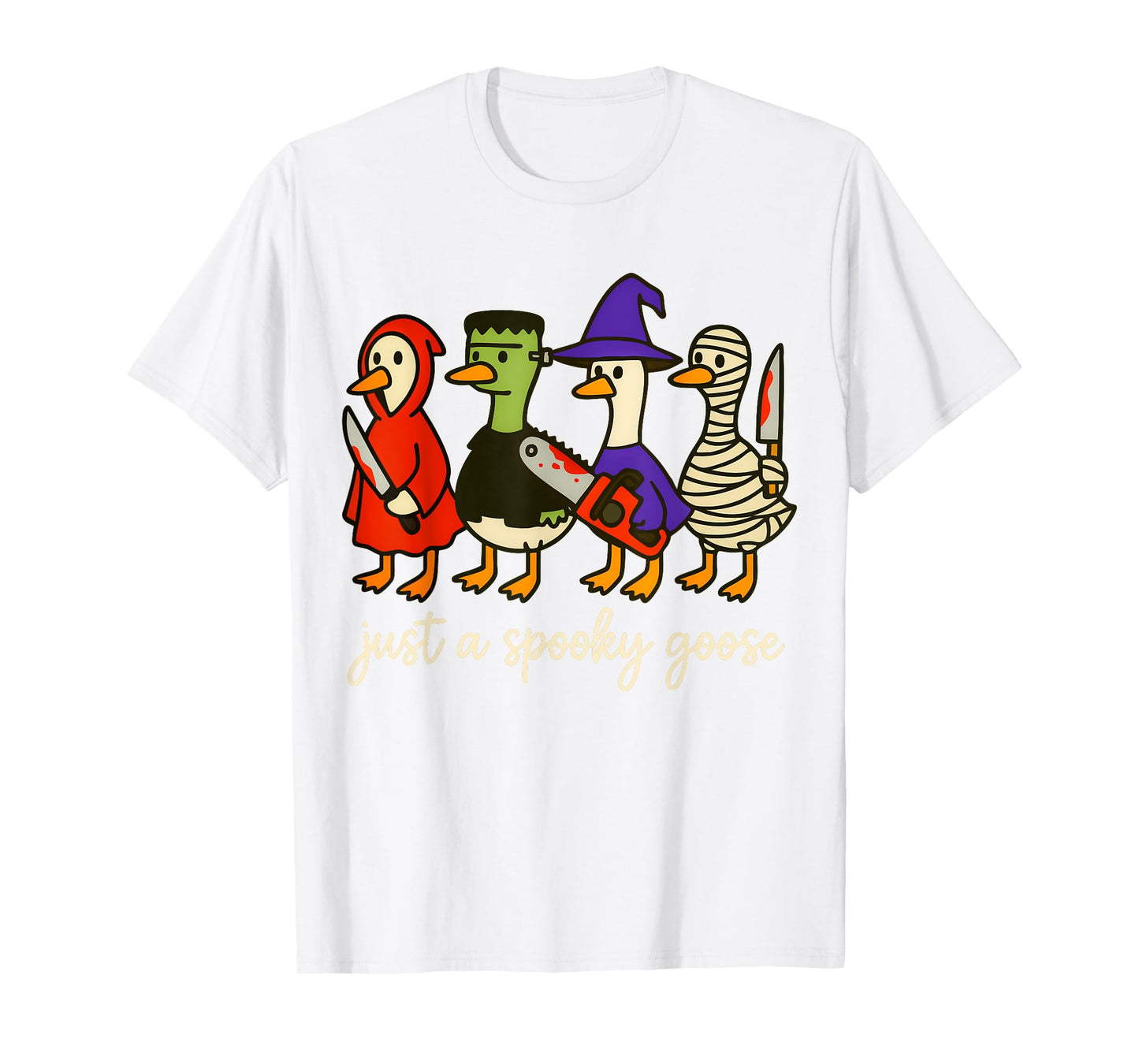 Halloween Goose Horror Movie Funny Halloween Costumes Goose T-Shirt