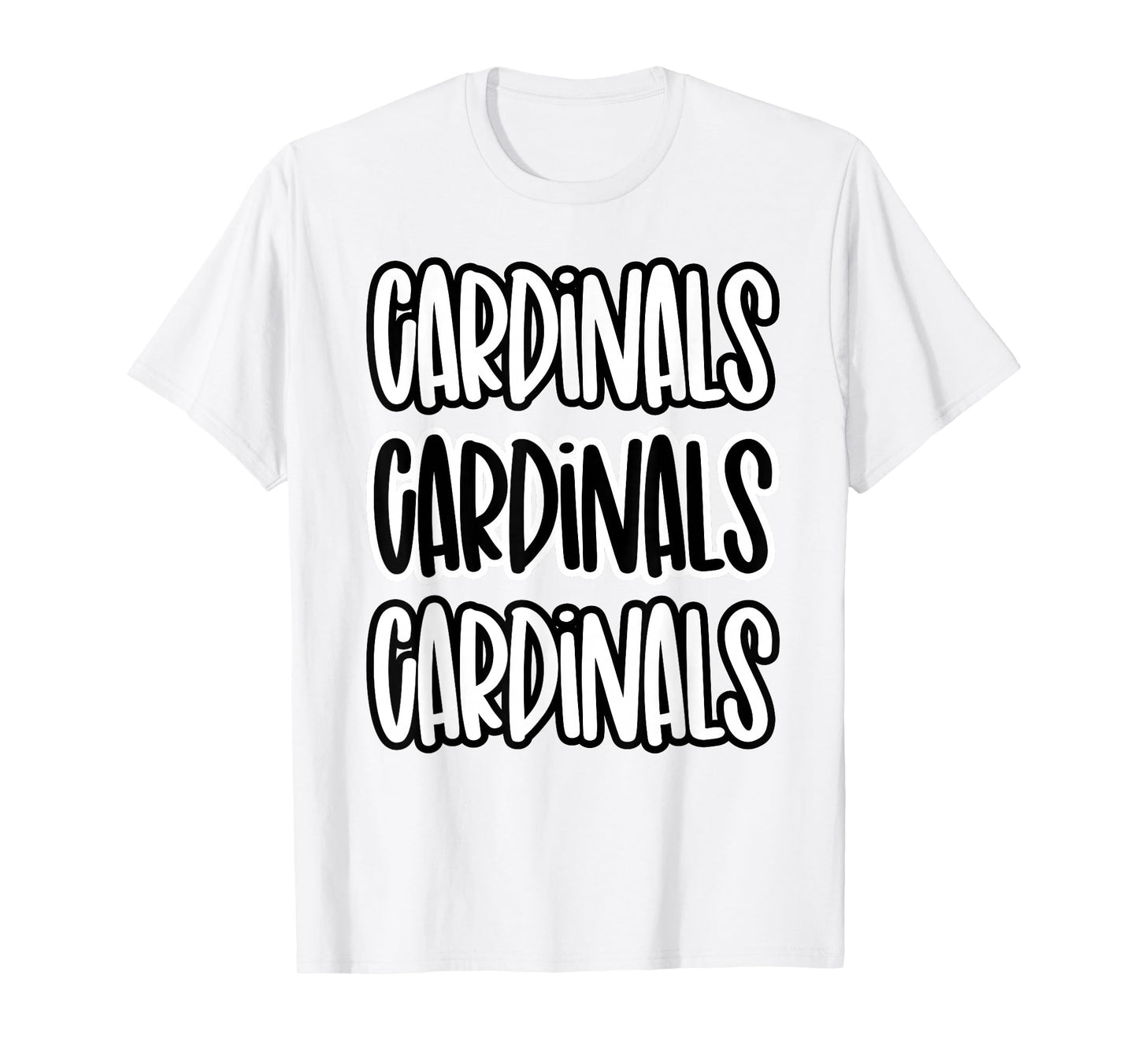 Cardinals Repeating School Spirit red Black White T-Shirt