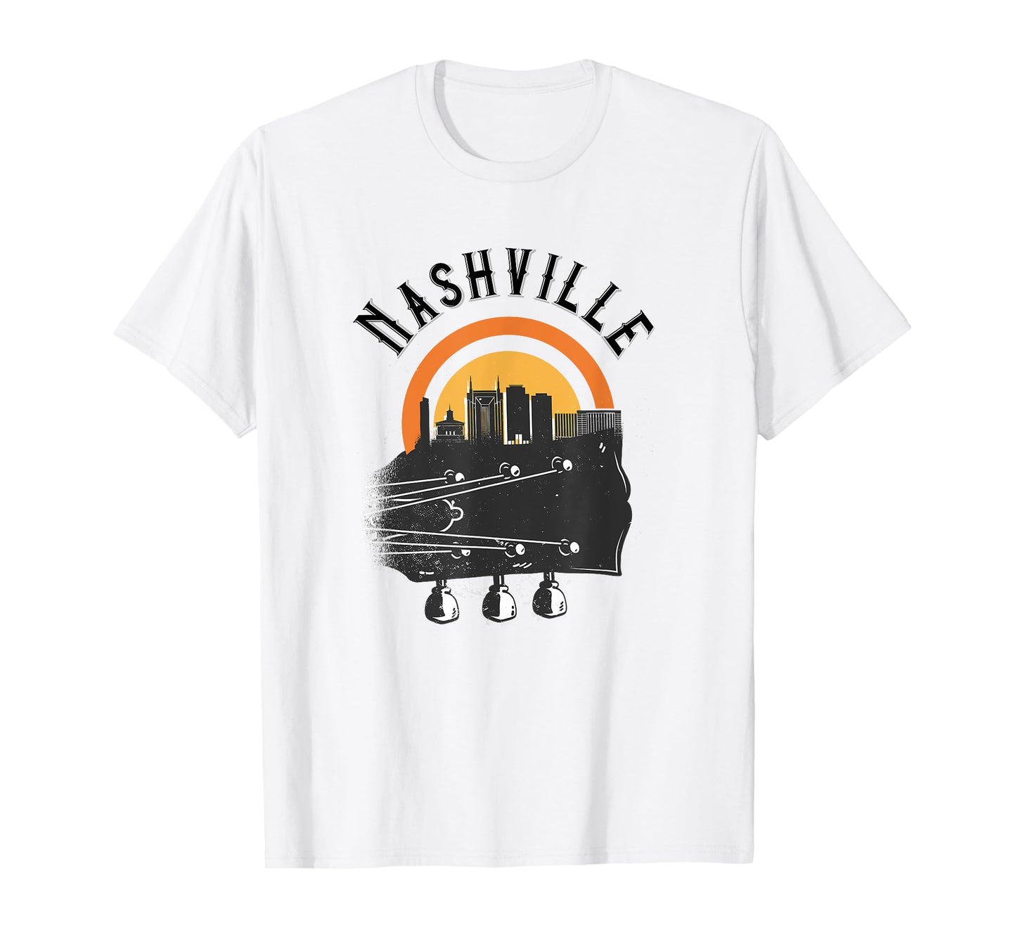 Nashville Cute / Love Country Music Guitar City Skyline T-Shirt