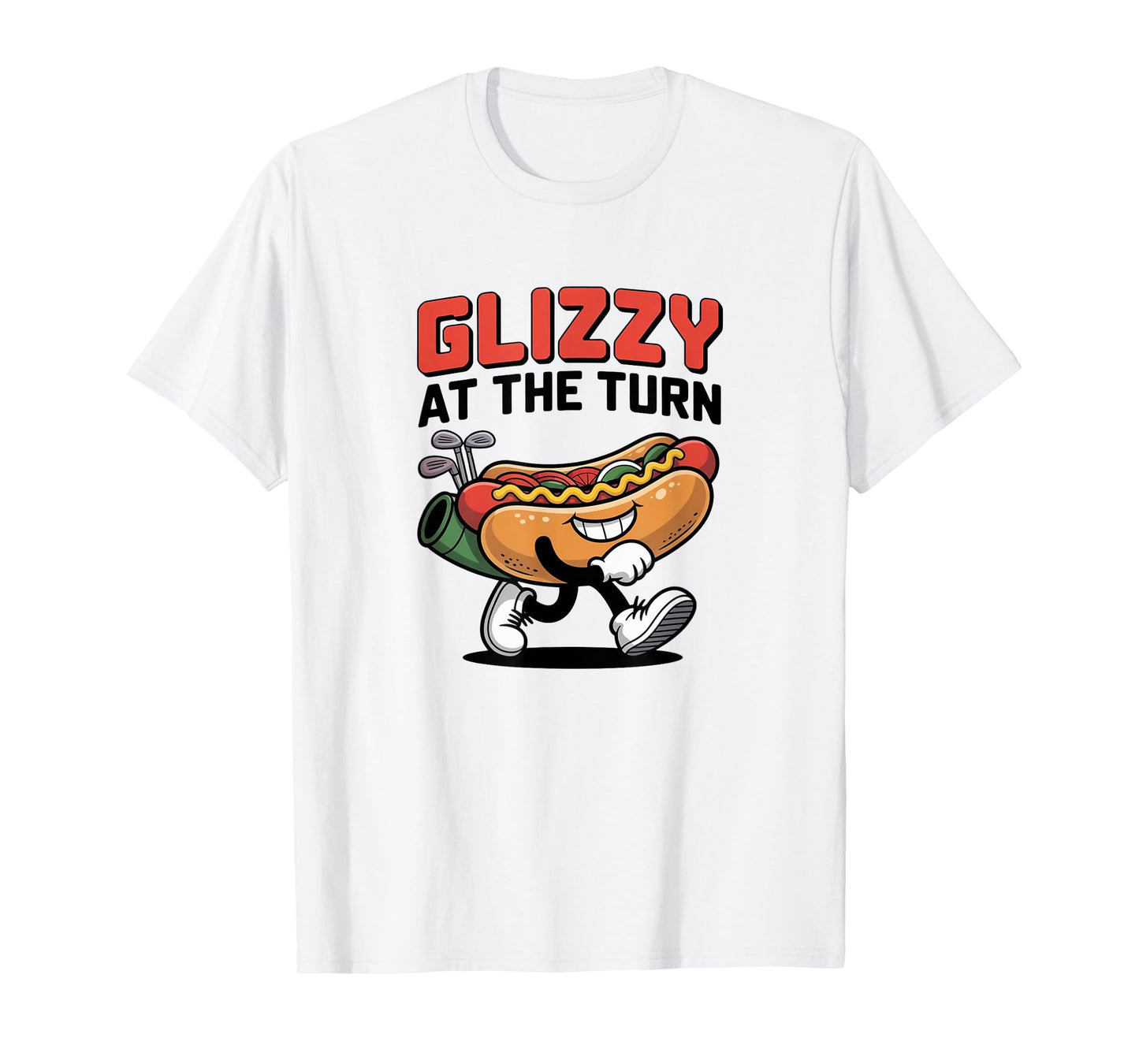 Golf and Glizzies Funny Hot Dog Tee Off Humor T-Shirt
