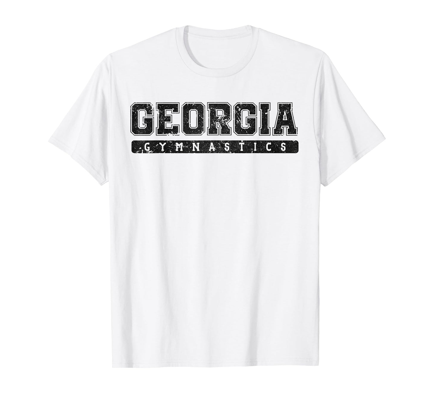 Georgia Gymnastics Black Vintage Text T-Shirt