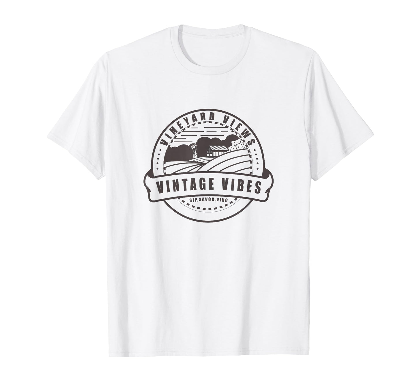Vineyard Views Vintage Vibes Winery Farm Vines T-Shirt