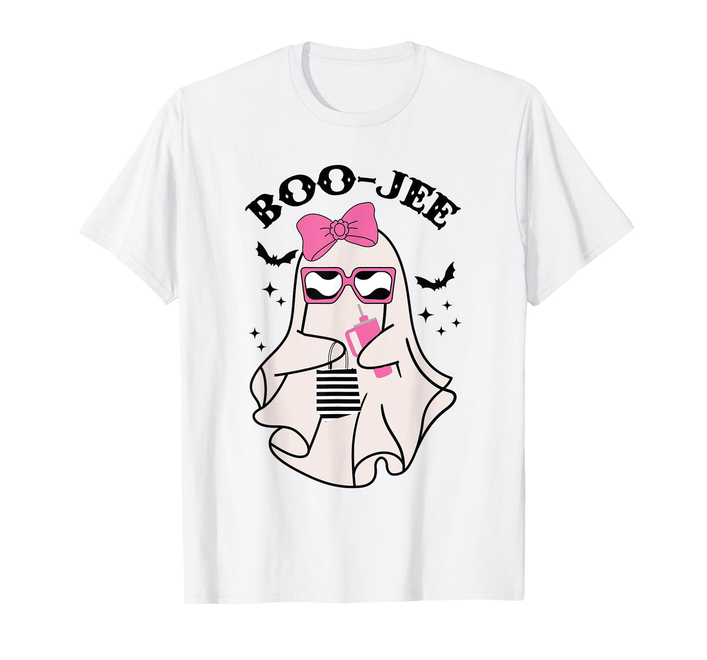 Boo-Jee Funny Halloween Cute Pink ghost Spooky season T-Shirt