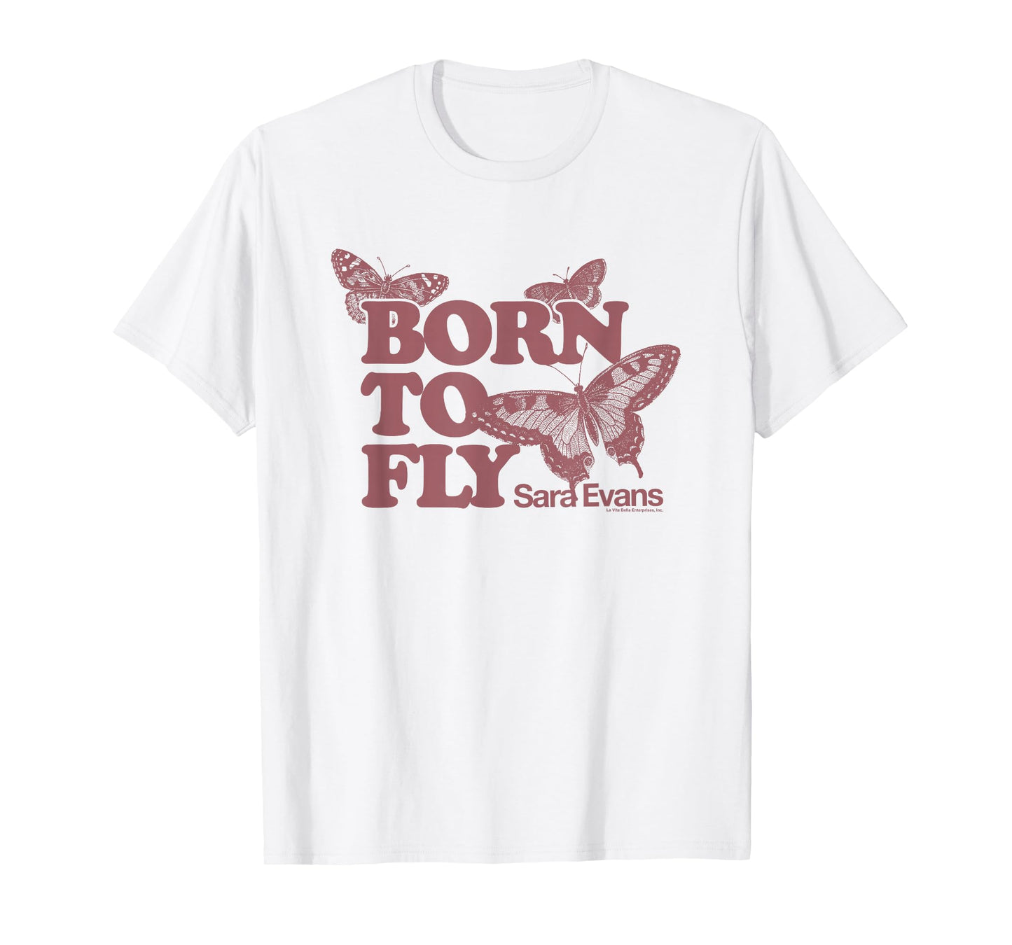 Sara Evans Born To Fly Butterflies Vintage Logo T-Shirt