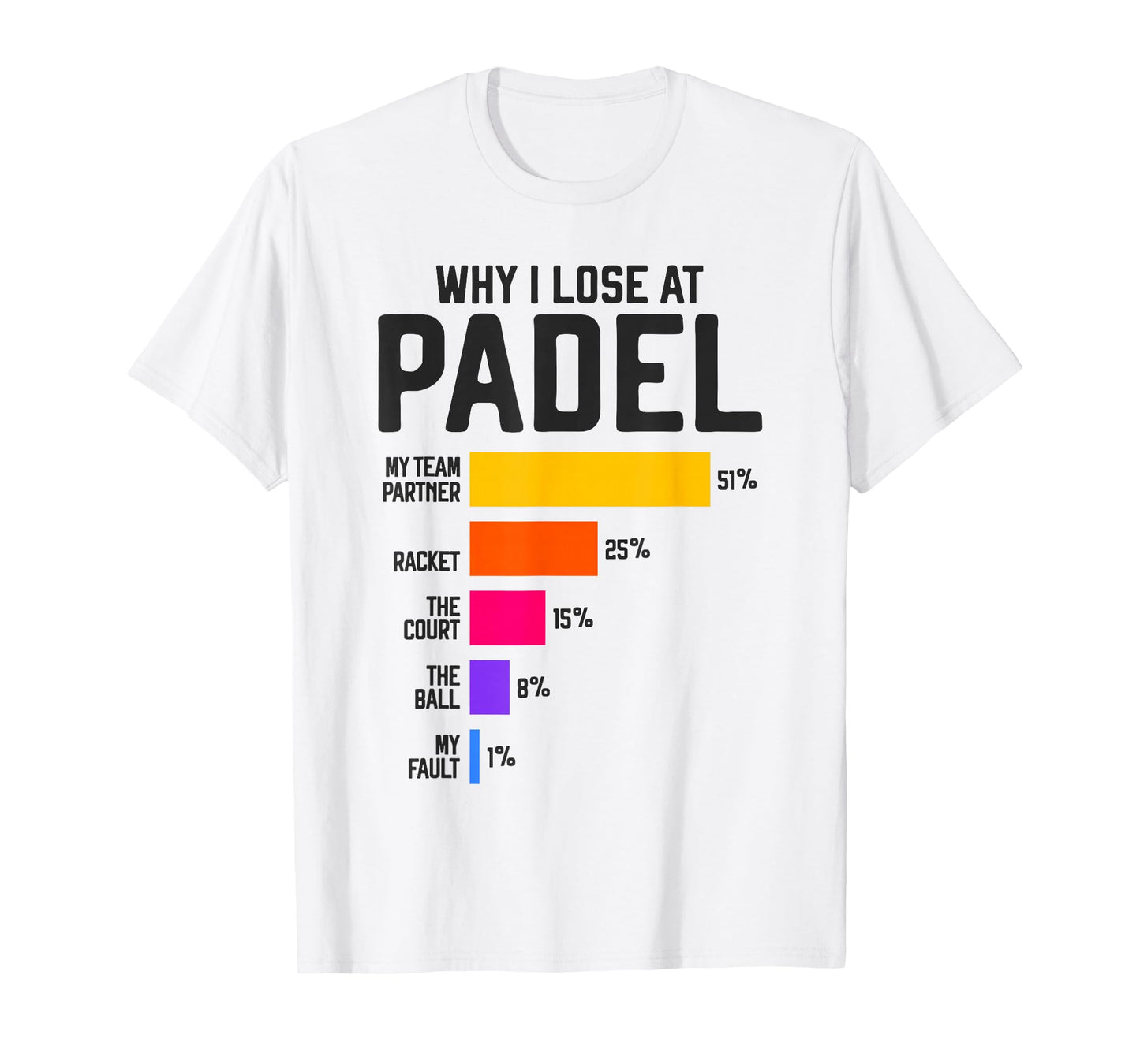 Why I Lose at Padel Tennis Funny Excuses for men and women T-Shirt
