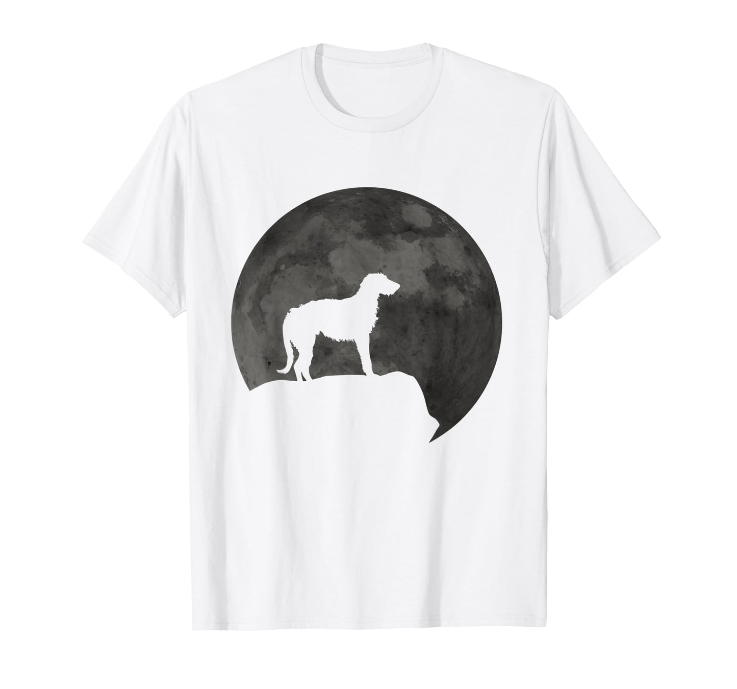 Moon And Dog Silhouette - Irish Wolfhound T-Shirt