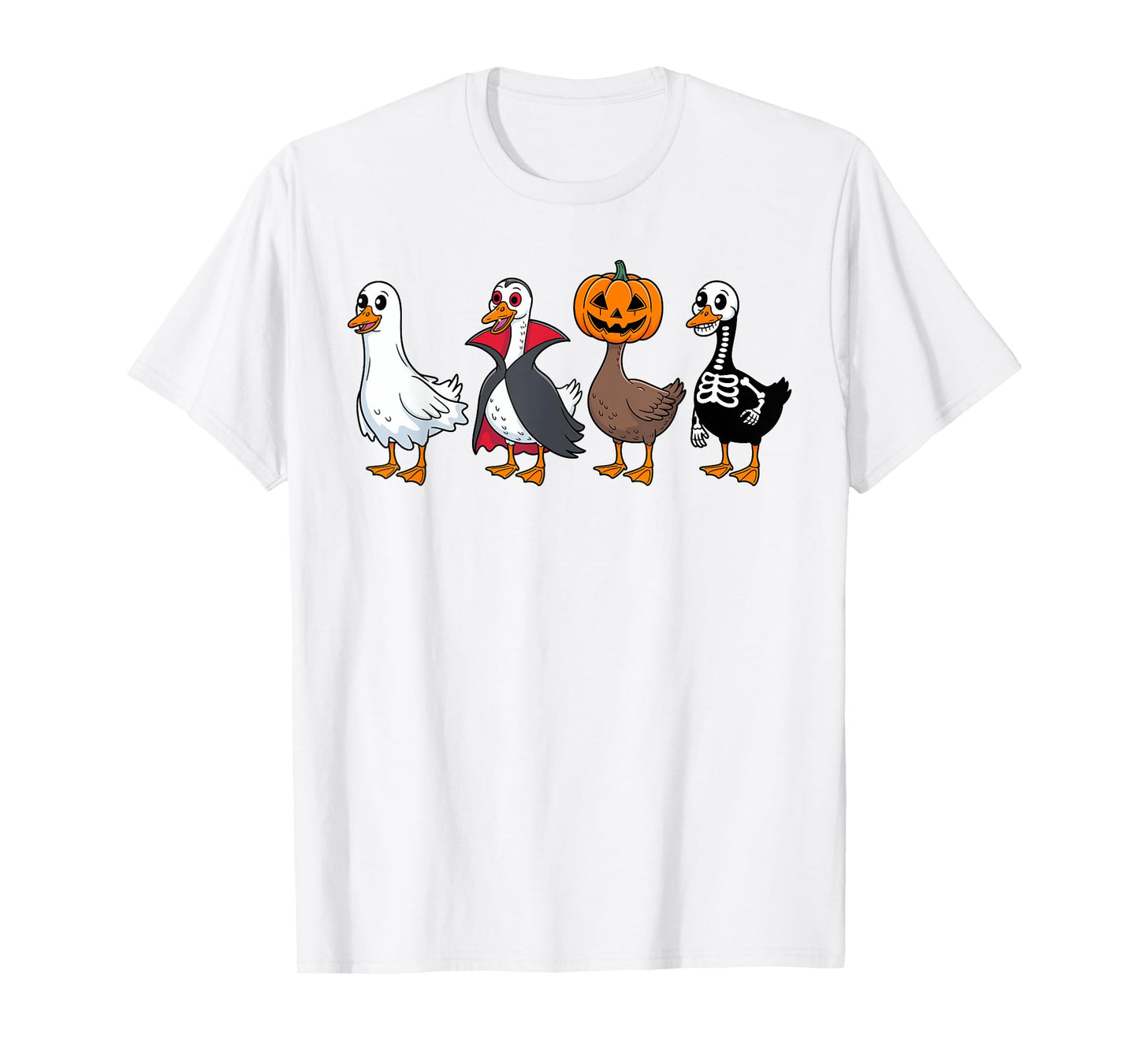 Scary Goose Boo Vampire Pumpkin Skeleton Halloween Costume T-Shirt
