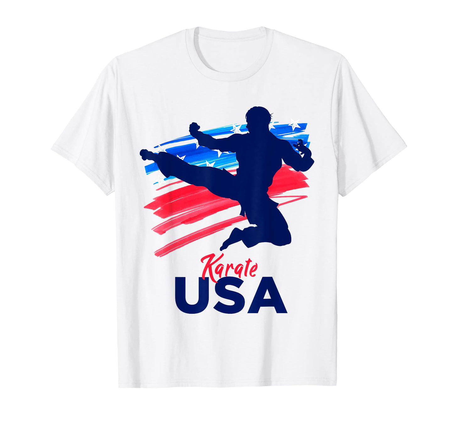 Karate Support the Team Student Sensei USA Flag American T-Shirt