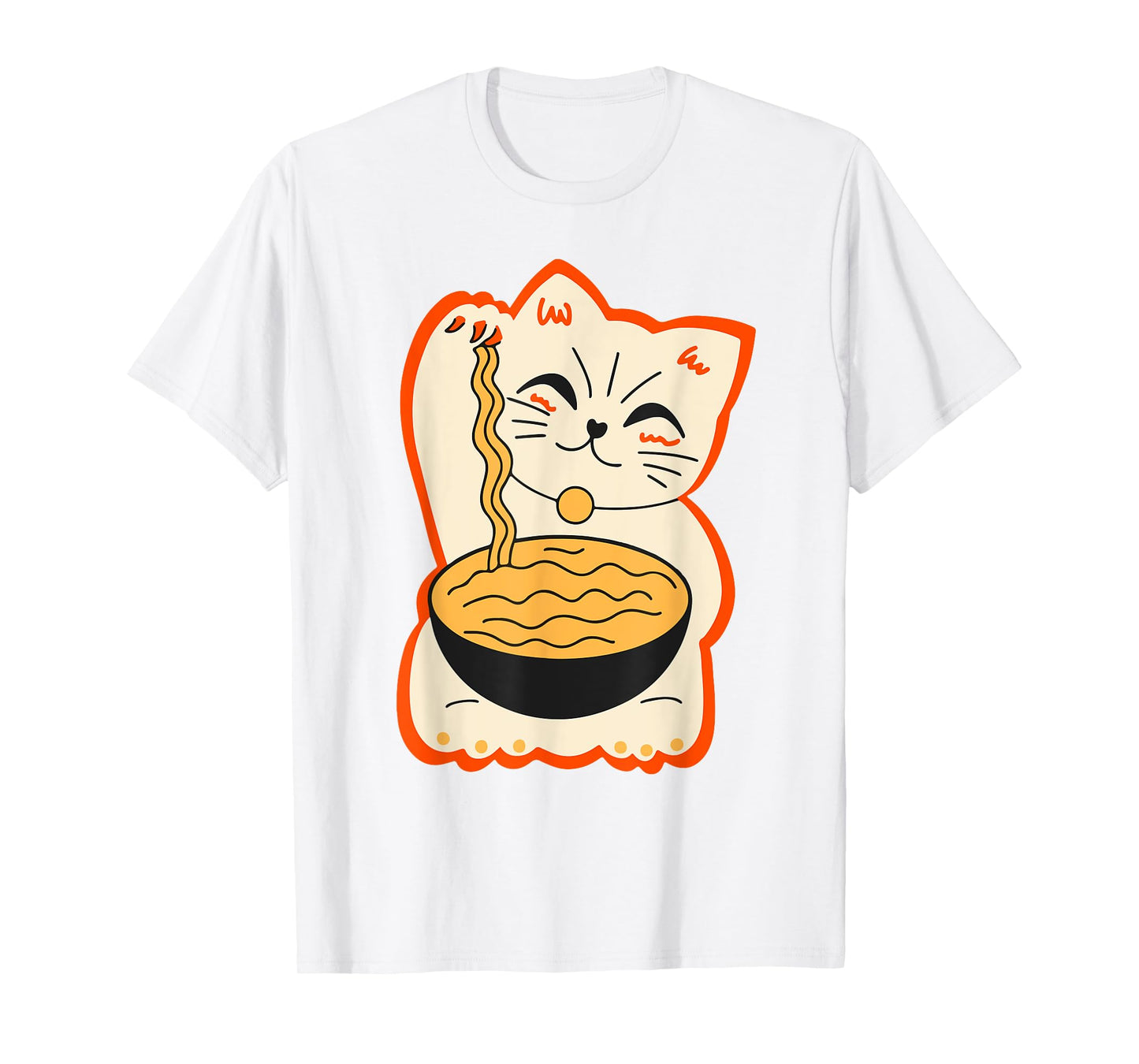Cute Cat Ramen Teen Girl Women Funny Japanese Neko Kawaii T-Shirt