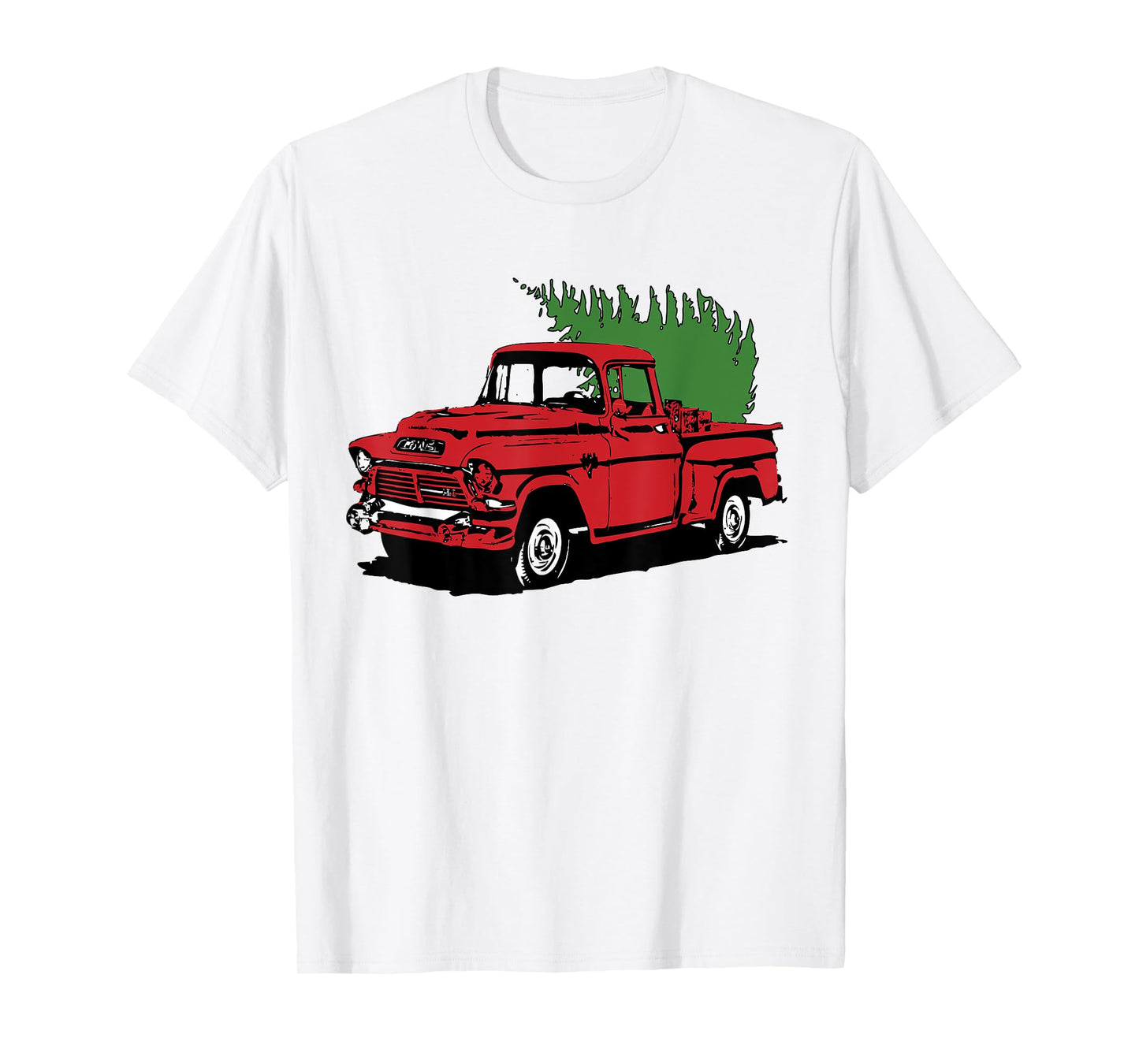 Vintage Christmas Old Red Pickup Truck Tree Holiday Gift T-Shirt