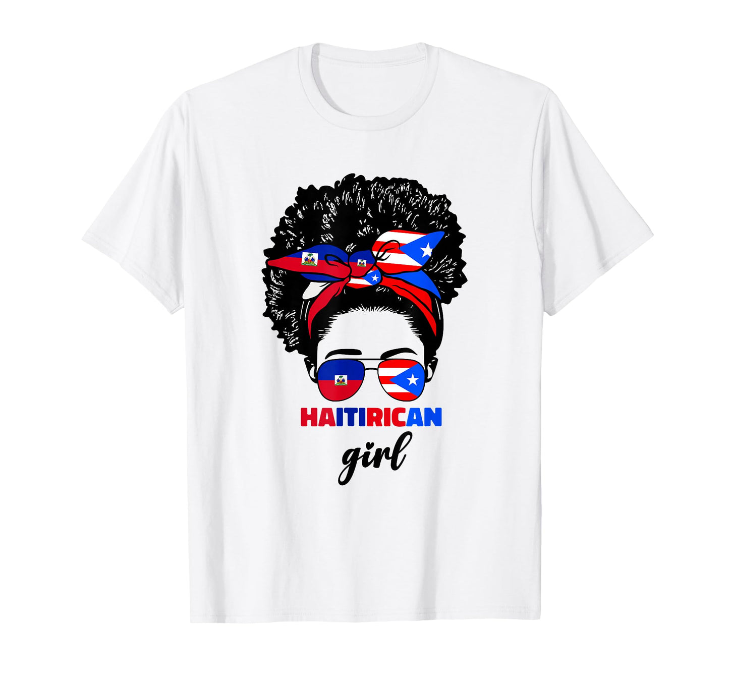 Half Haitian And Puerto Rican Rico Haiti Flag Girl Women Mix T-Shirt