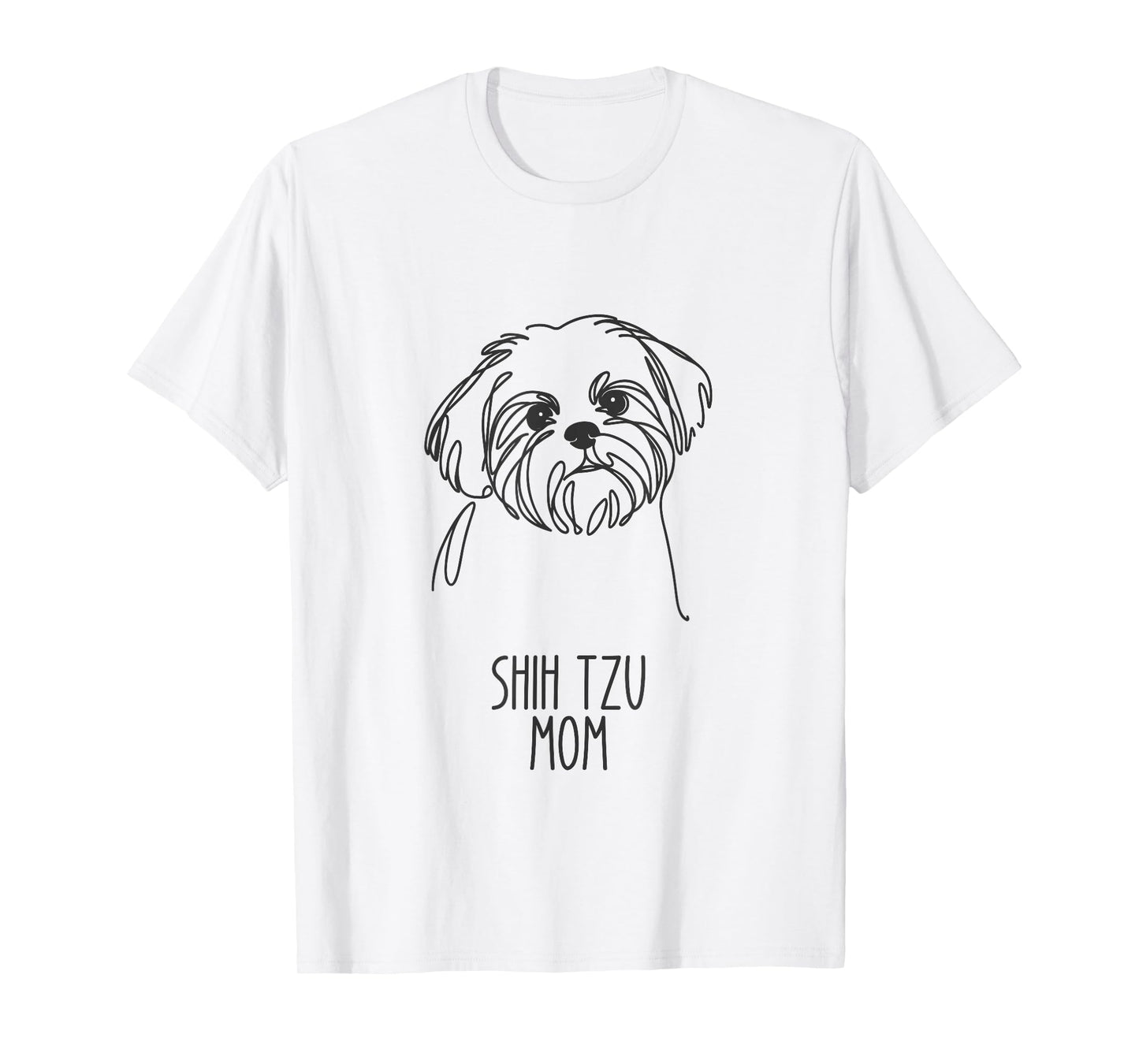 Line Art Best Dog Mom Women - Shih Tzu T-Shirt