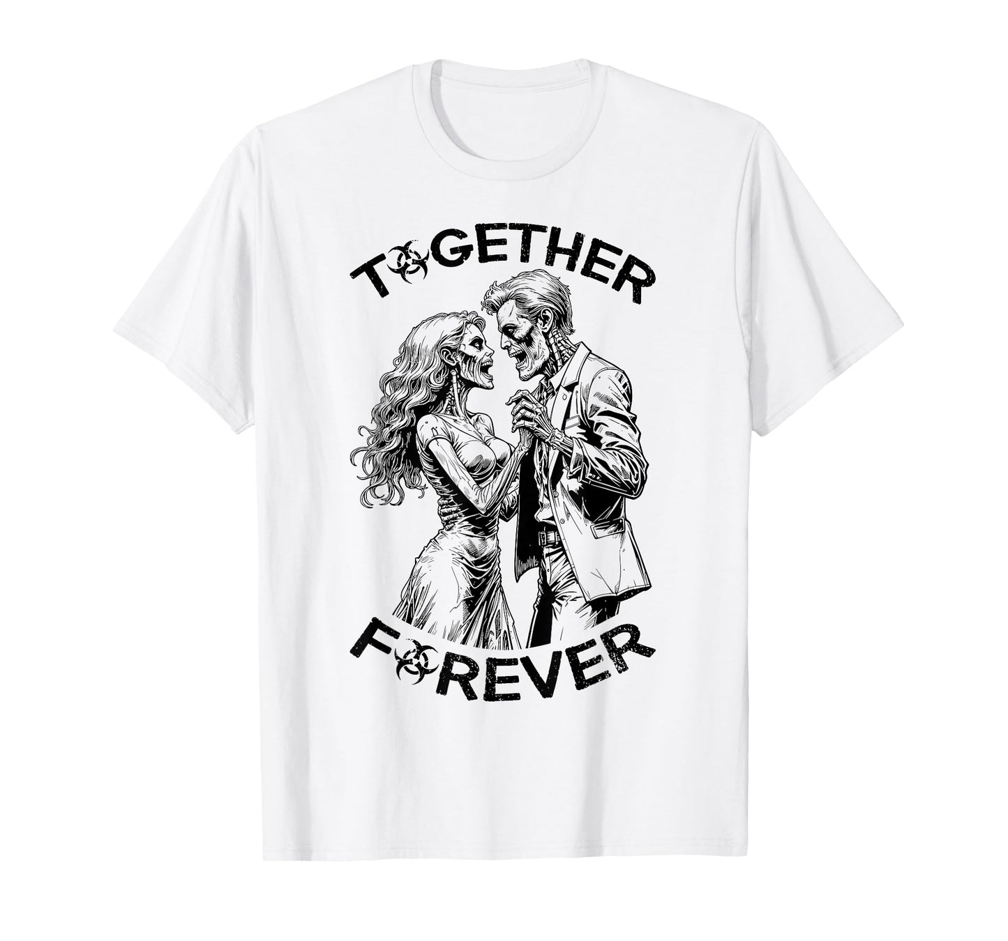 Zombie Dancing Couple Together Forever Couples Halloween T-Shirt