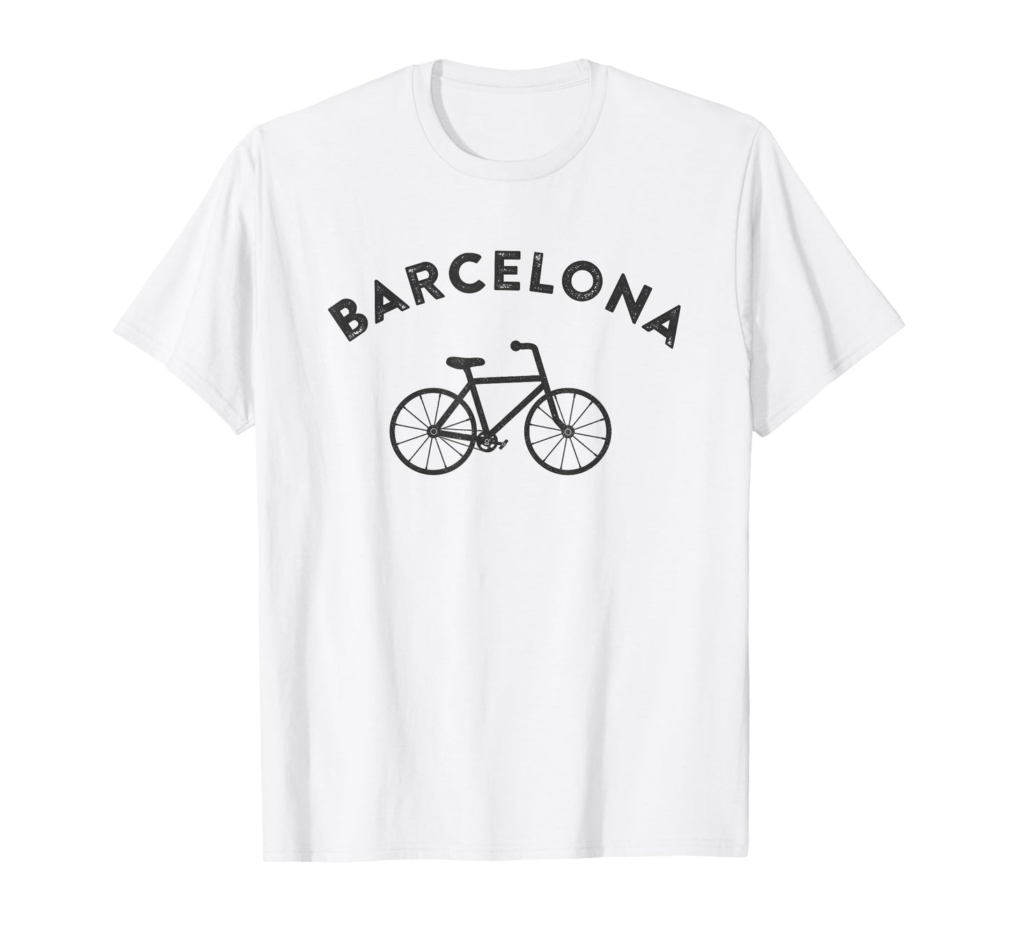 Barcelona T-Shirt City Bike Retro Style Cycling Spain Tee T-Shirt