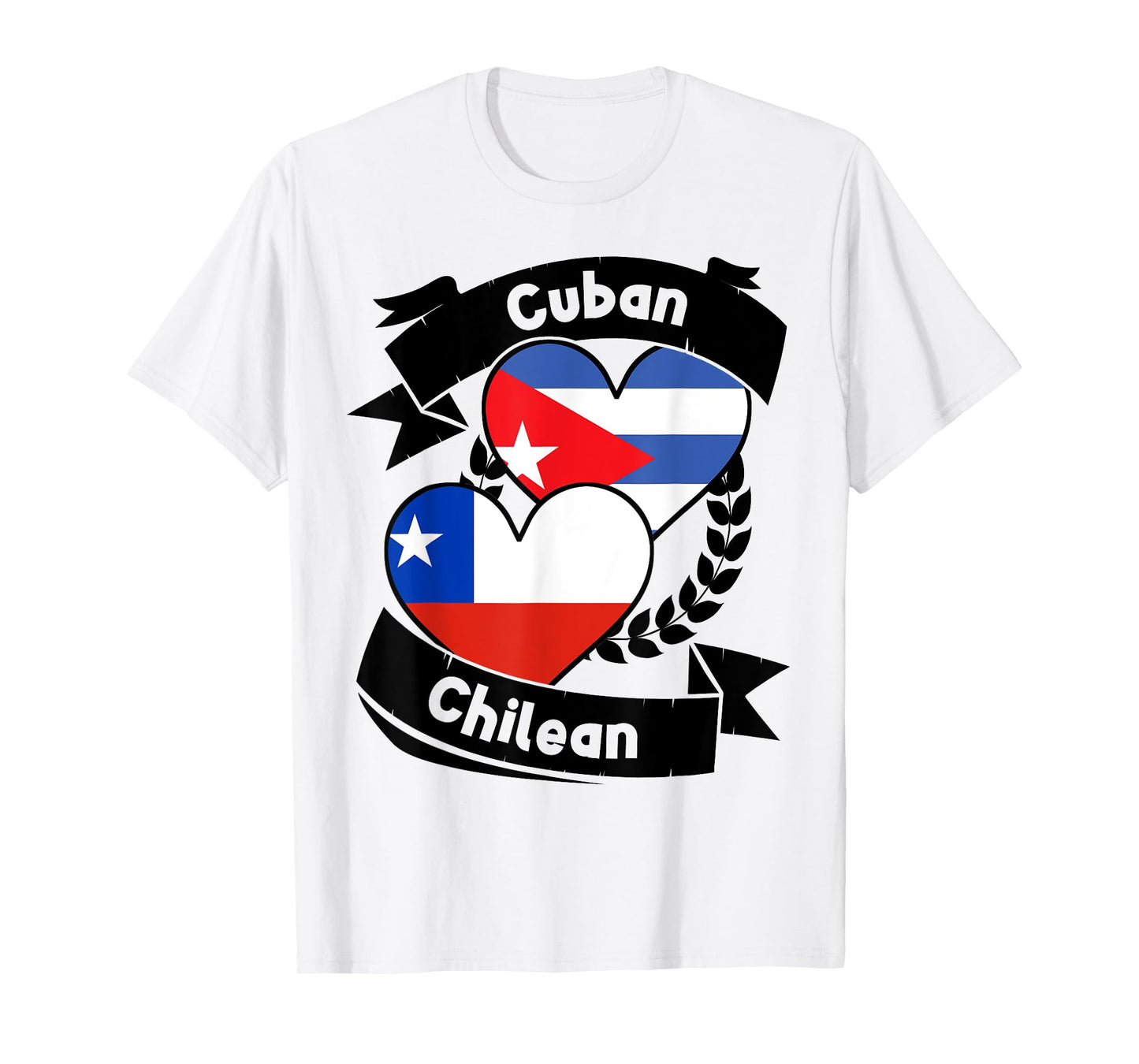 Cuban Chilean Heart Flags Cuba Chile T-Shirt
