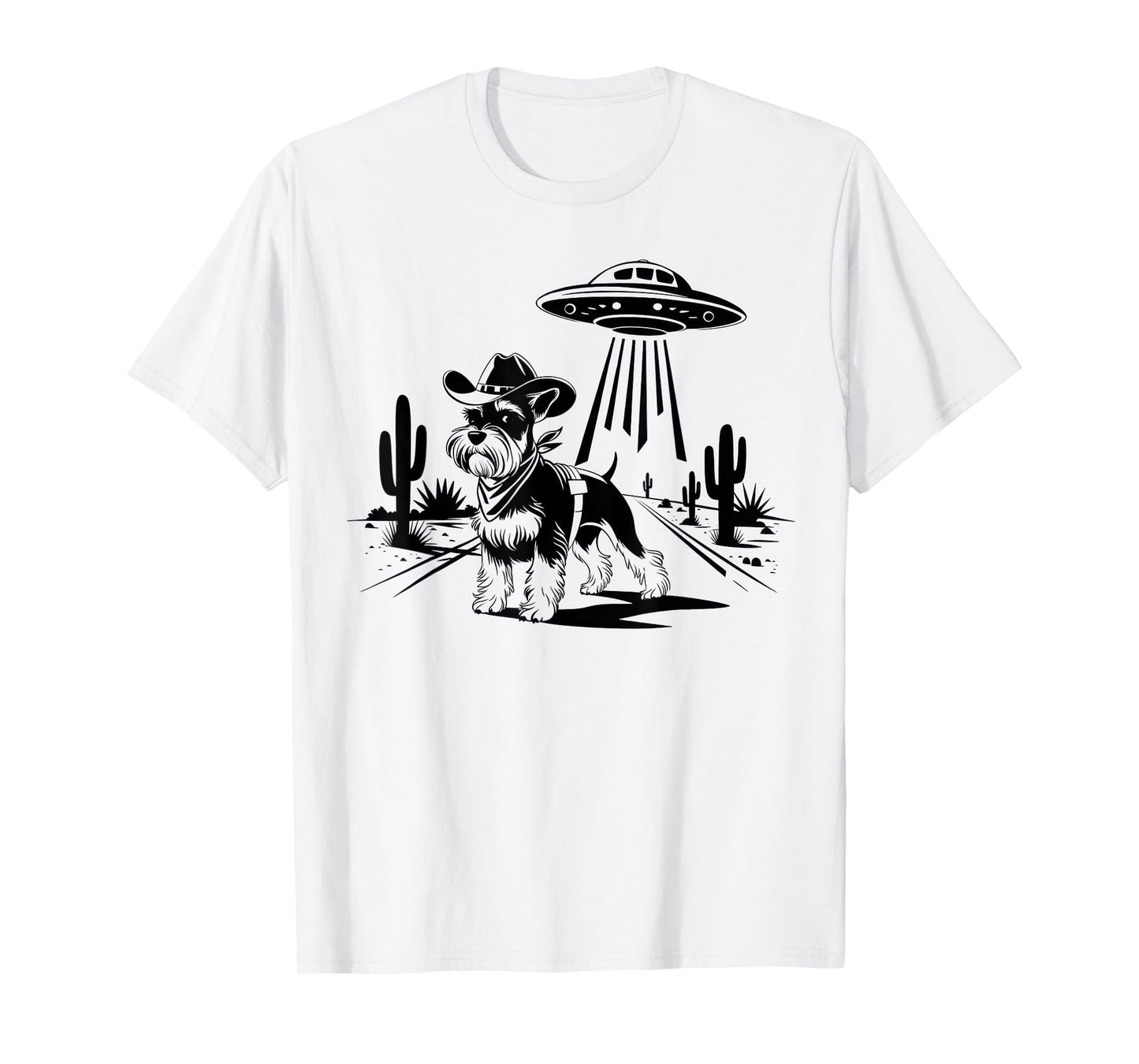 Schnauzer TShirt Schnauzer Vintage Shirt UFO Western Retro T-Shirt