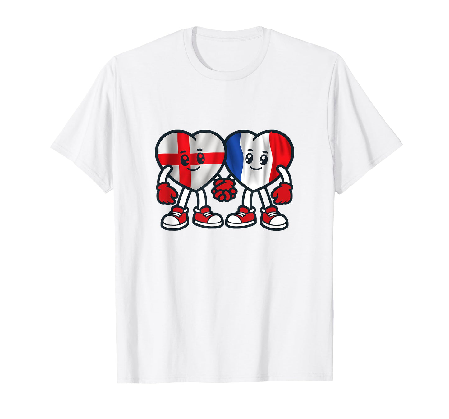 France and England Hearts Friendship T-Shirt