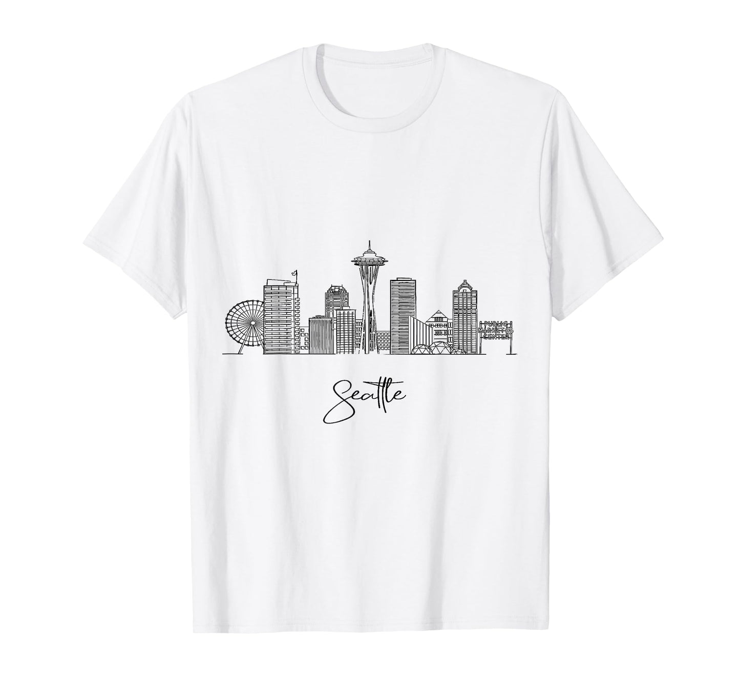 Seattle Washington Skyline US Travel Souvenirs Cityscape T-Shirt