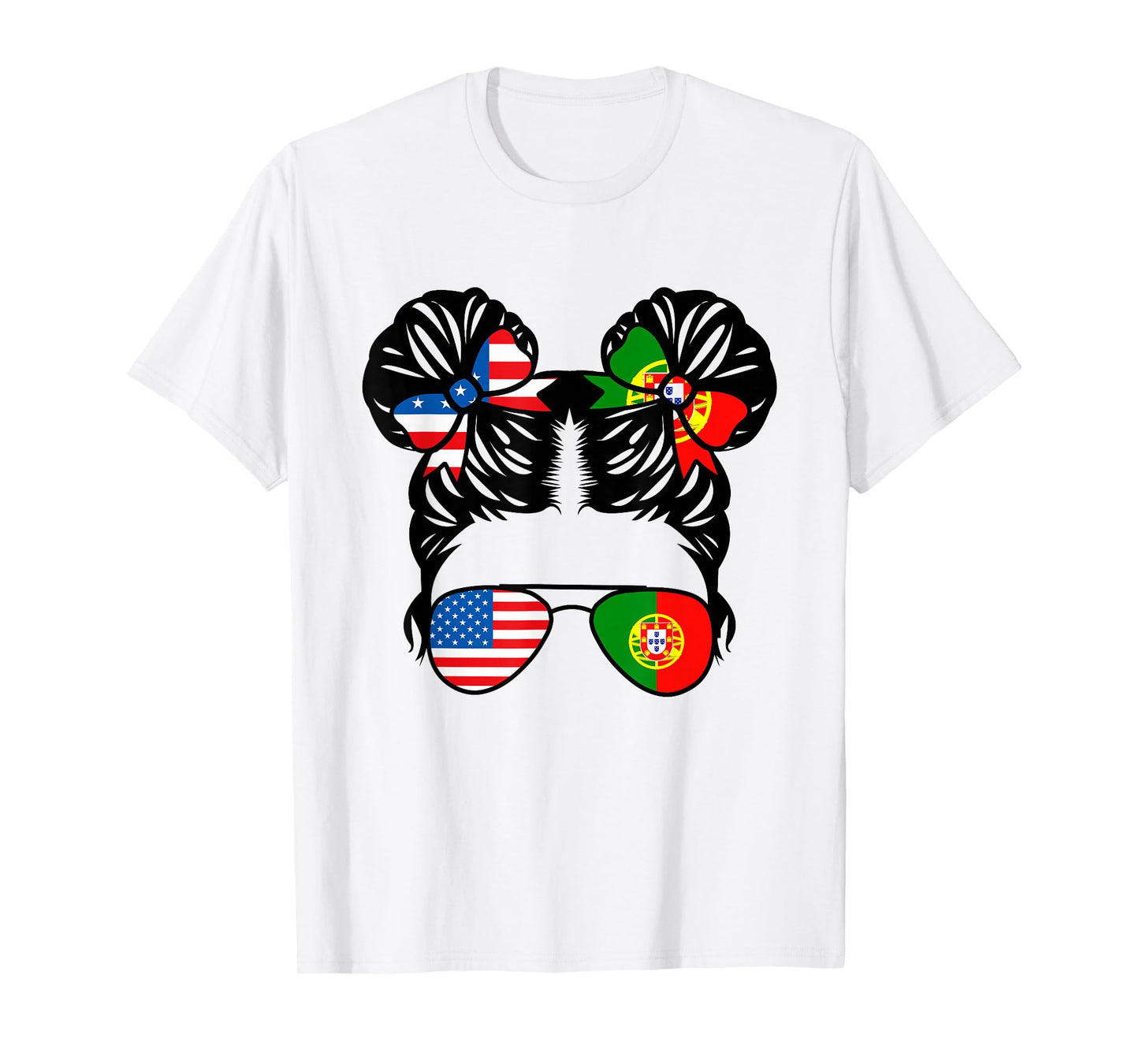 Half American Half Portuguese Girl USA Portugal Flag Patriot T-Shirt