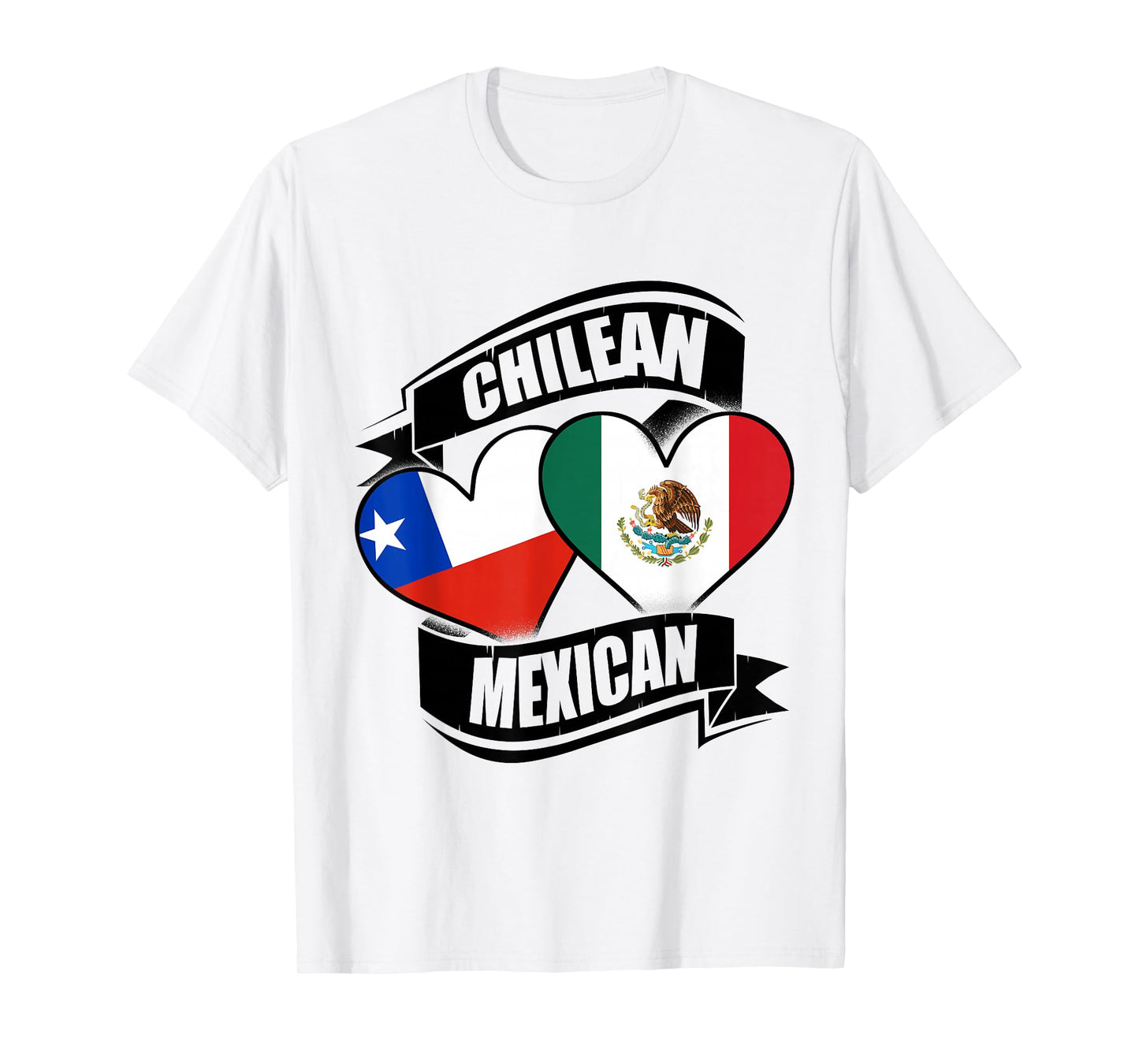 Chilean Mexican Hearts Chile Mexico Flags T-Shirt