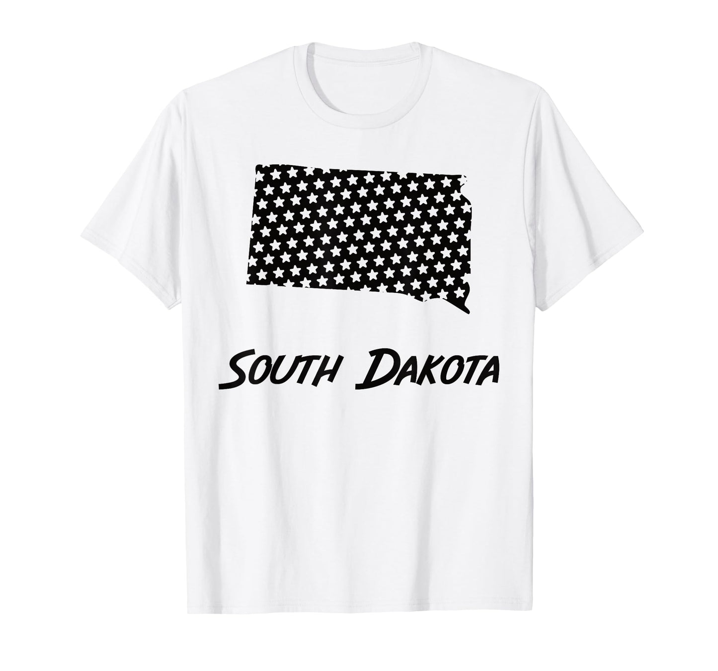 South Dakota USA State Outline Stars Vintage Retro Design T-Shirt