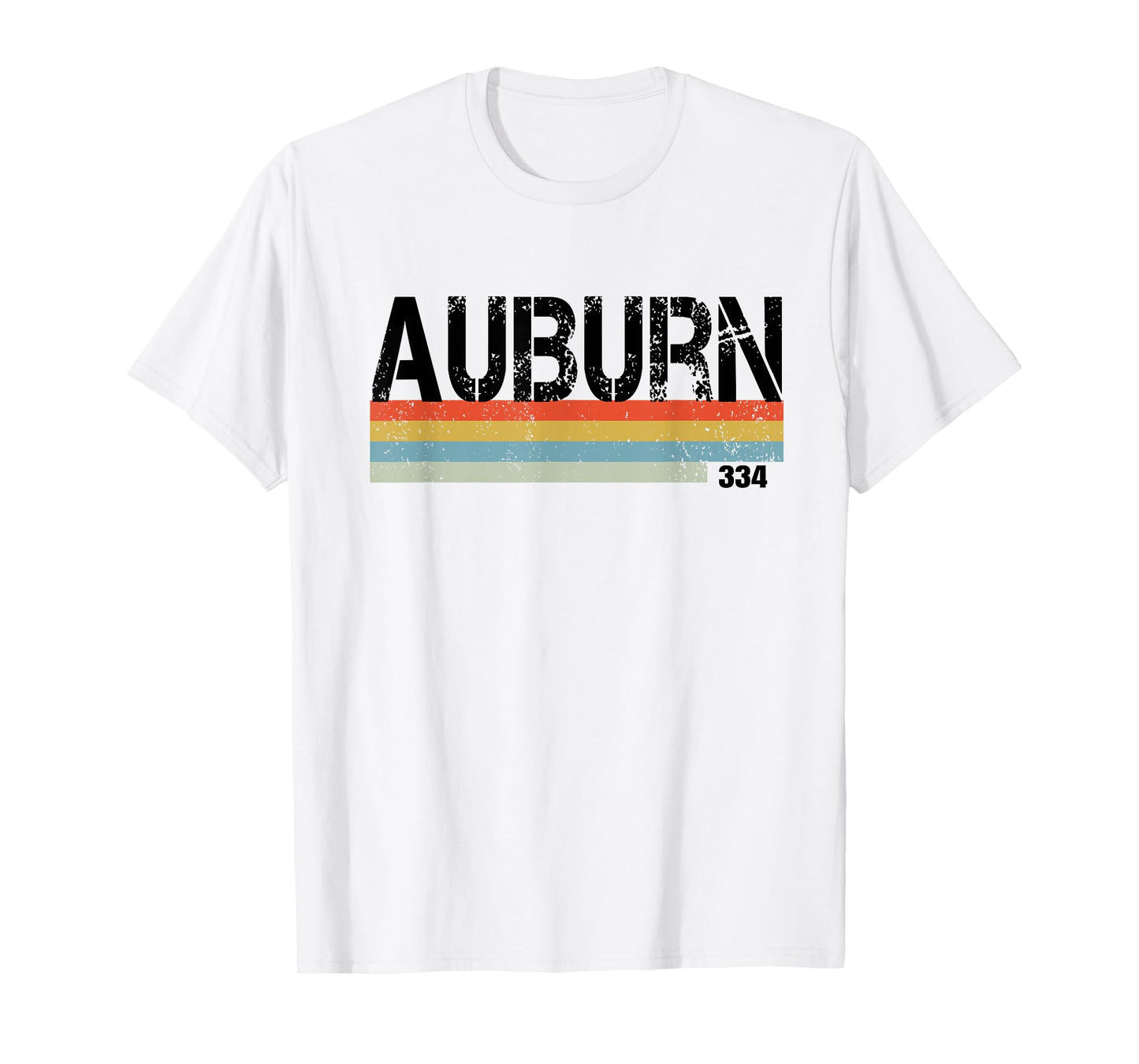 Auburn Alabama Area Code 334 Vintage Stripes T Shirt T-Shirt