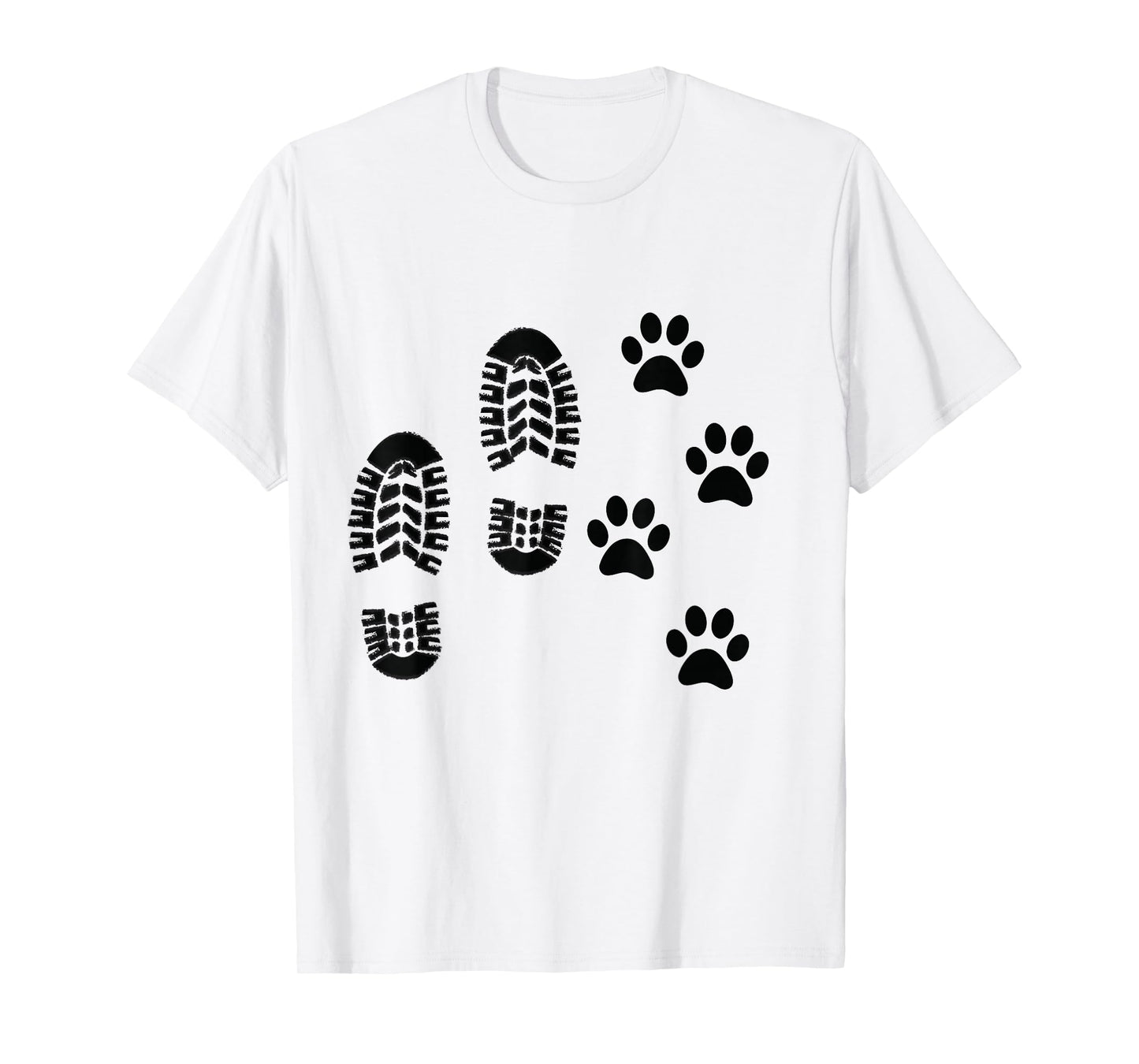 Dog and Man Hiking Dog Hiker People that Hike With Dogs Paw T-Shirt