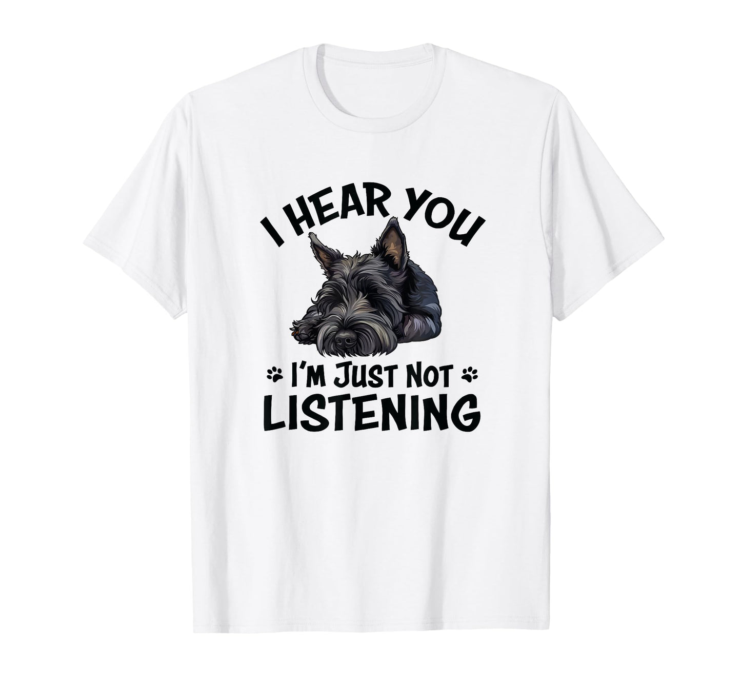 Mens Womens Cute Hear You Listening Scottish Terrier Lover T-Shirt