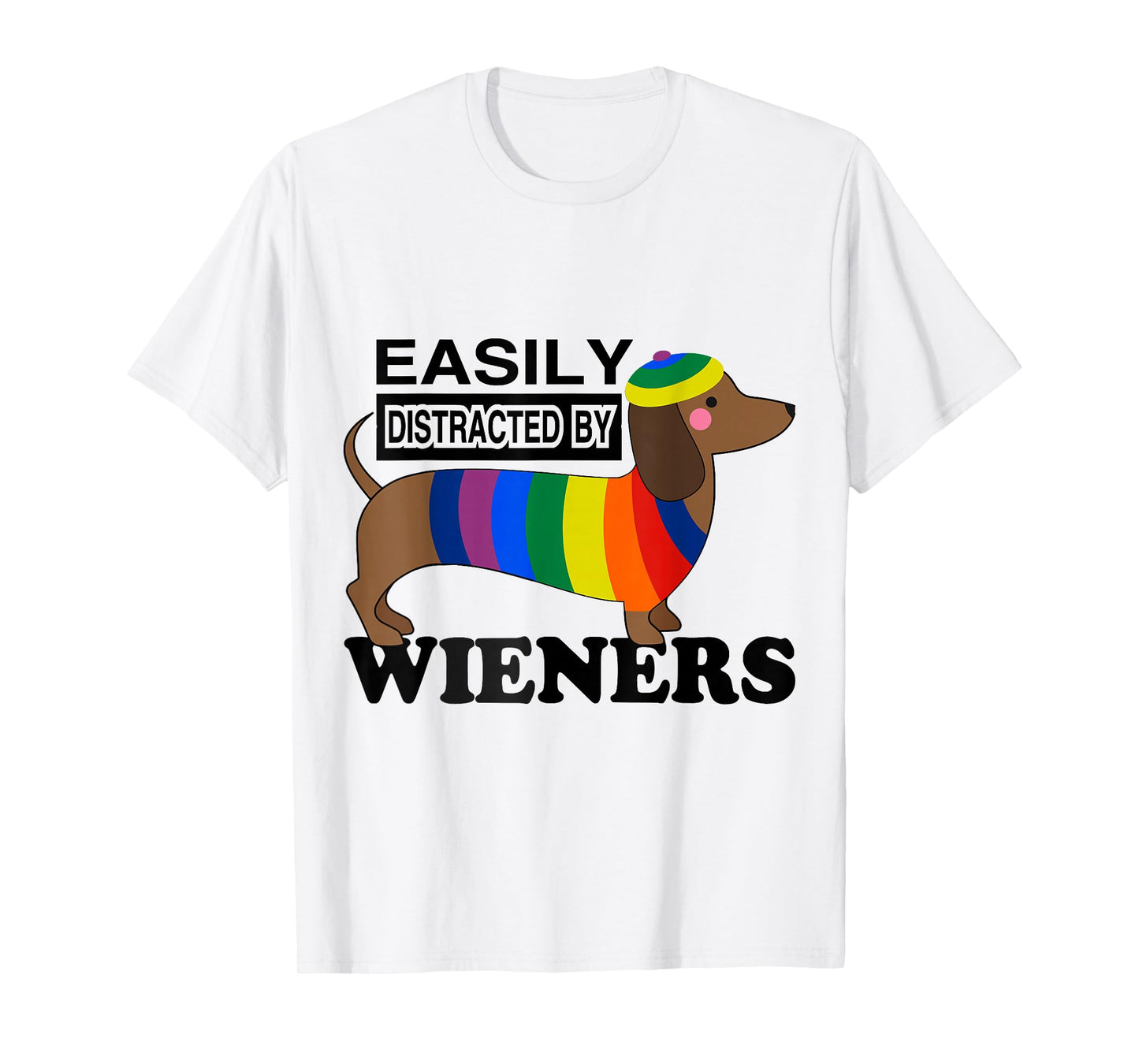 Rainbow LGBT Love Weiners Dogs Love Funny Gay Man Pride Fun T-Shirt
